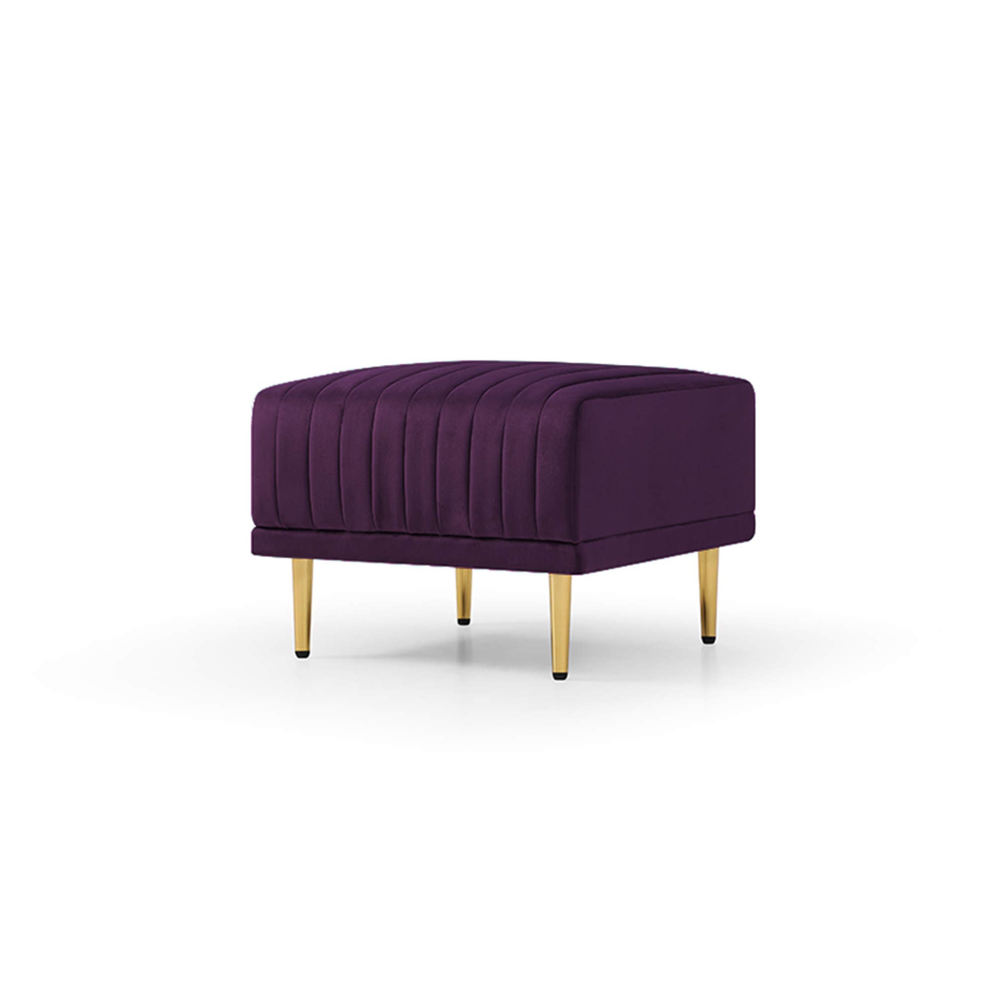 Modern Large Velvet Fabric L-Shape Chaise Lounge Couch Sectional Sofa Eggplant