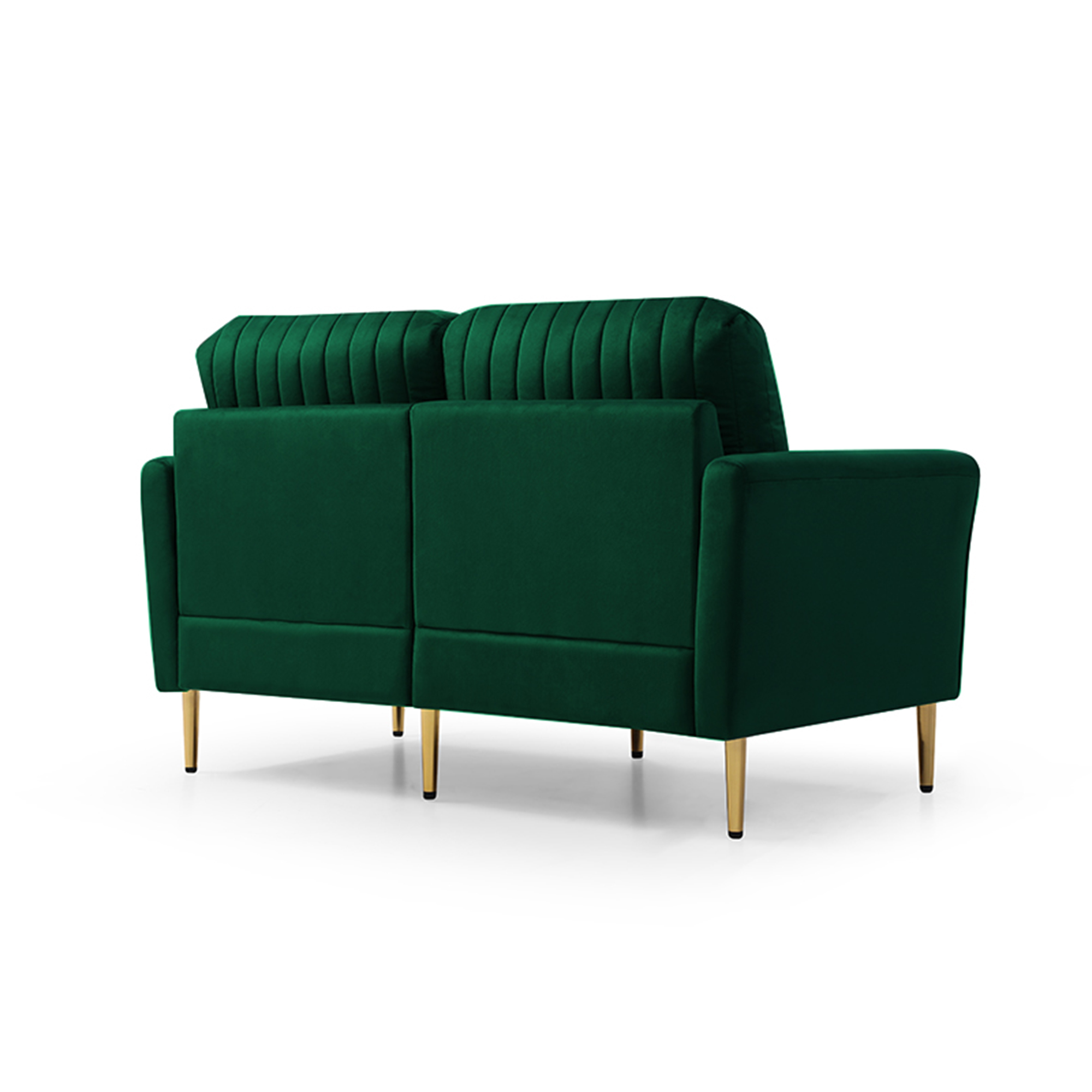 Green Velvet Couch and Sofa Set for Living Room, 2 Piece Modern 2 seat Sofas Set , Furniture Sofa Set with Removable Cushions,Free throw pillow.