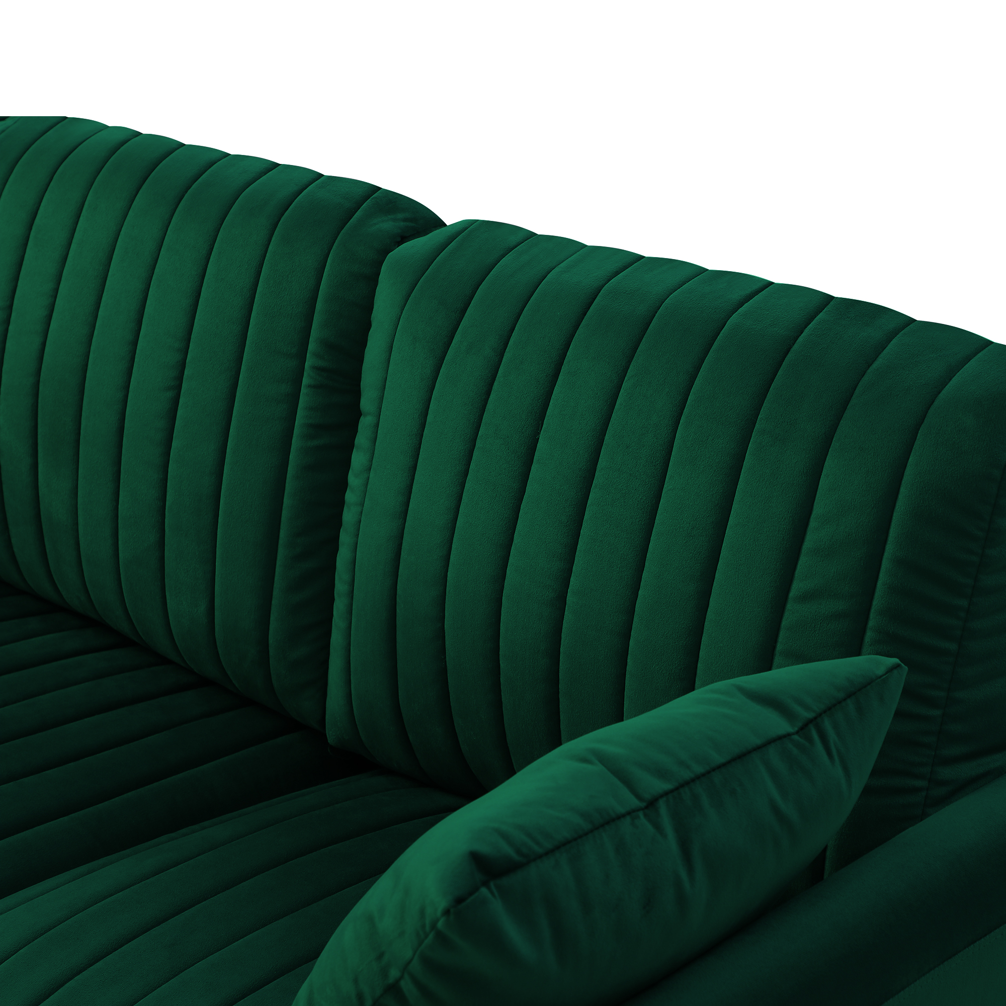 Green Velvet Couch and Sofa Set for Living Room, 2 Piece Modern 2 seat Sofas Set , Furniture Sofa Set with Removable Cushions,Free throw pillow.