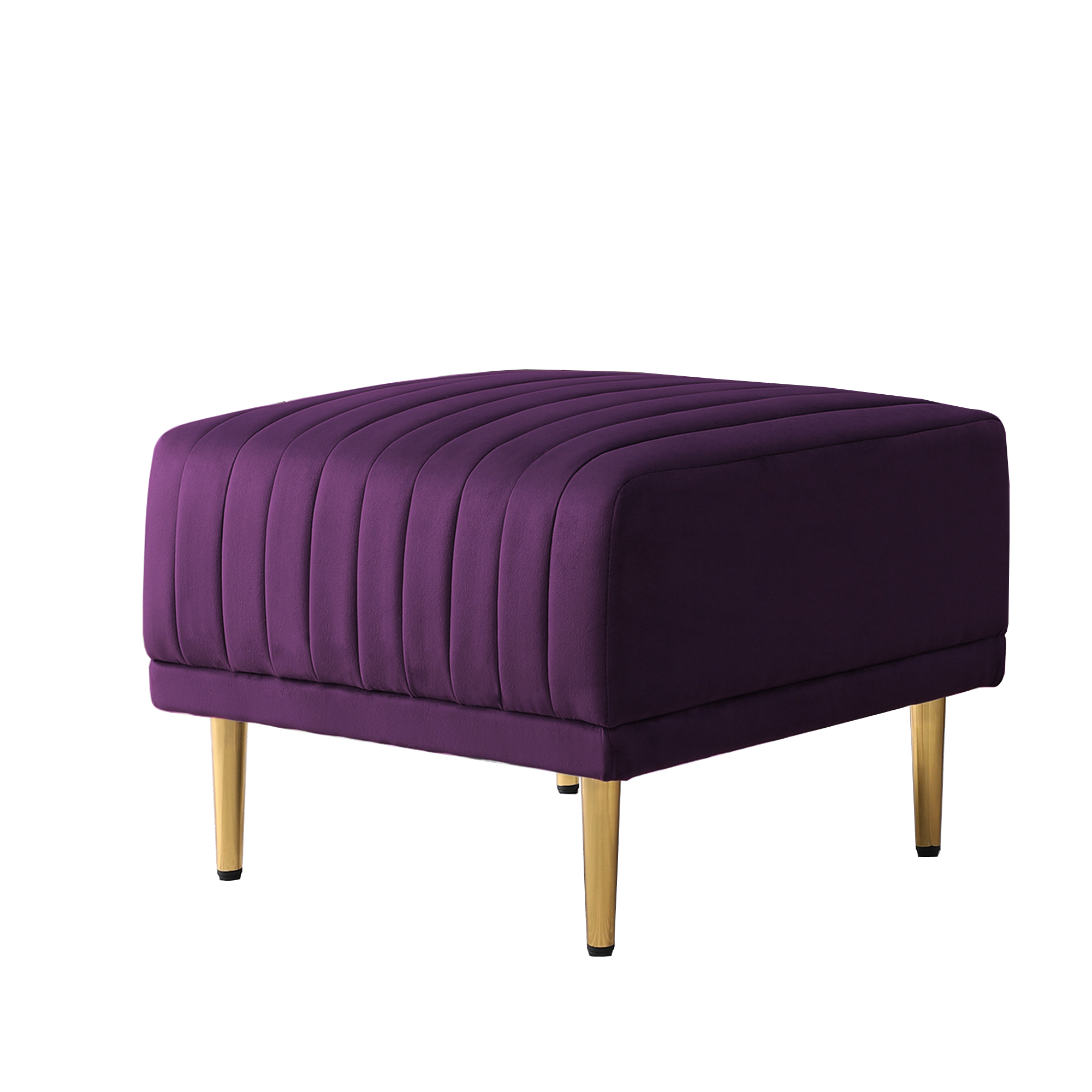 Modern Large Velvet Fabric L-Shape Chaise Lounge Couch Sectional Sofa Eggplant