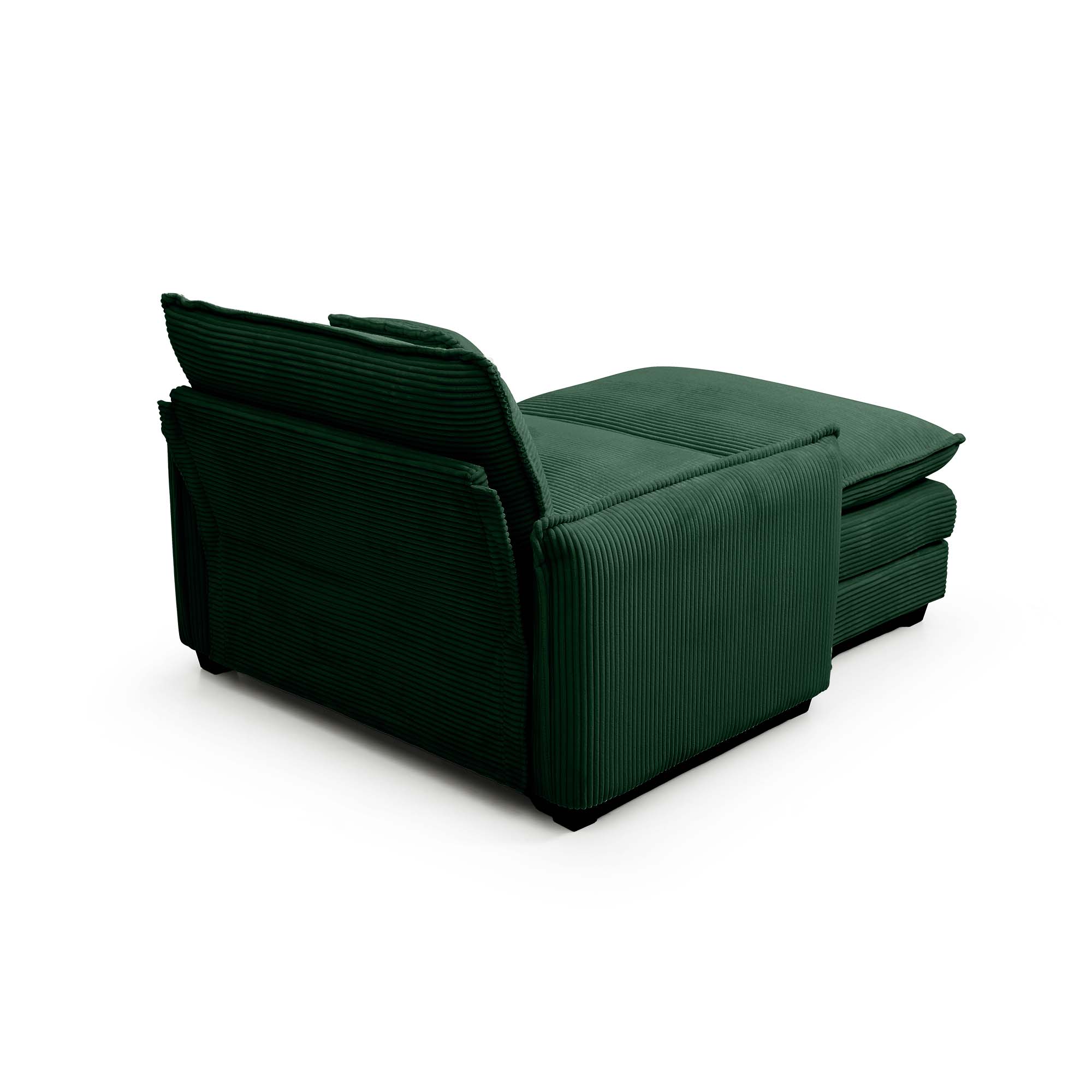 Single Deep Seat Sofa With Footstool With One Pillow, Suitable for Living Room and Bedroom, Club Multiple Occasions,Green Corduroy