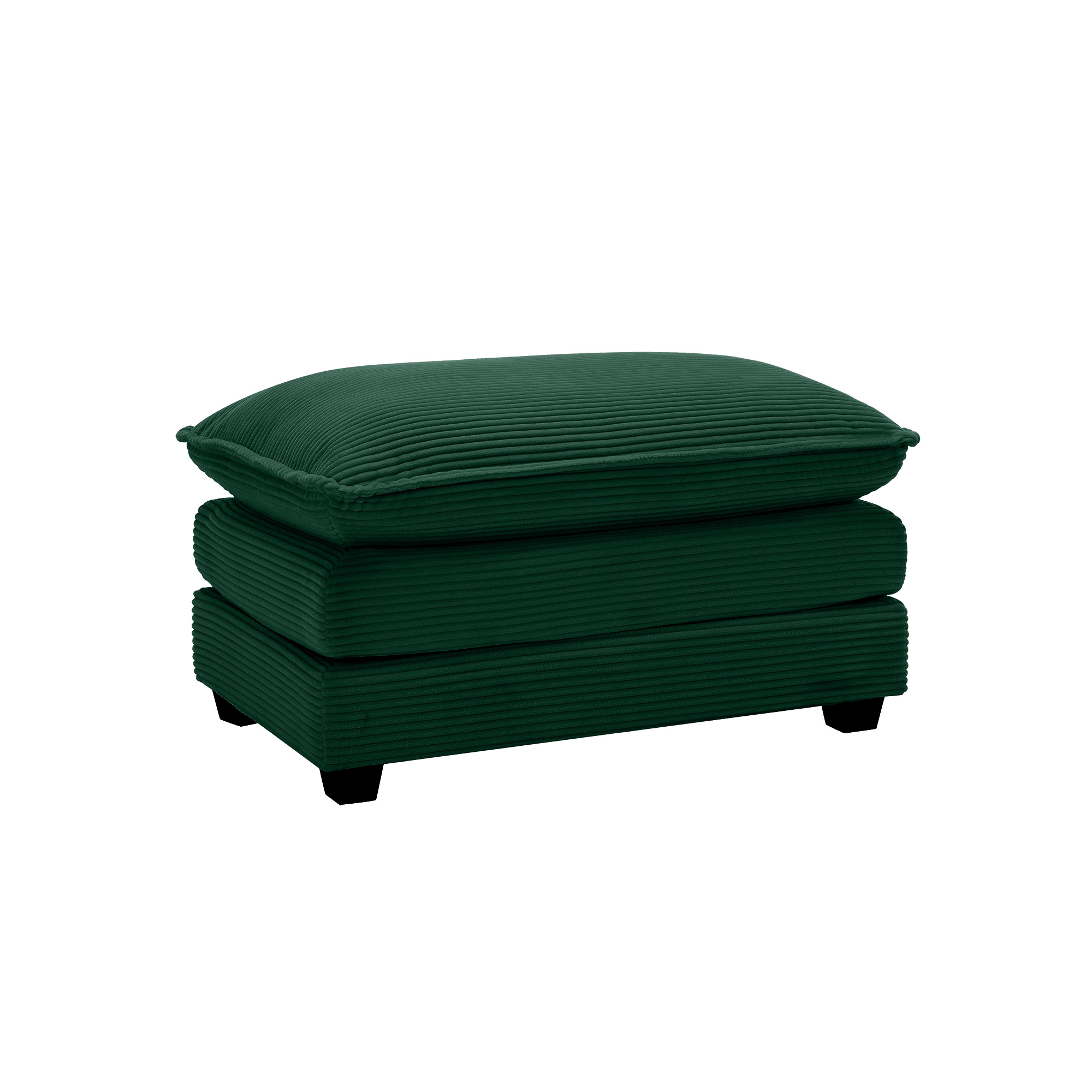 Ottoman Footstool in Corduroy Fabric, Can be Used with 2 Seater Sofas, 3 Seater Sofas and 4 Seater Sofas,Green Corduroy Fabric