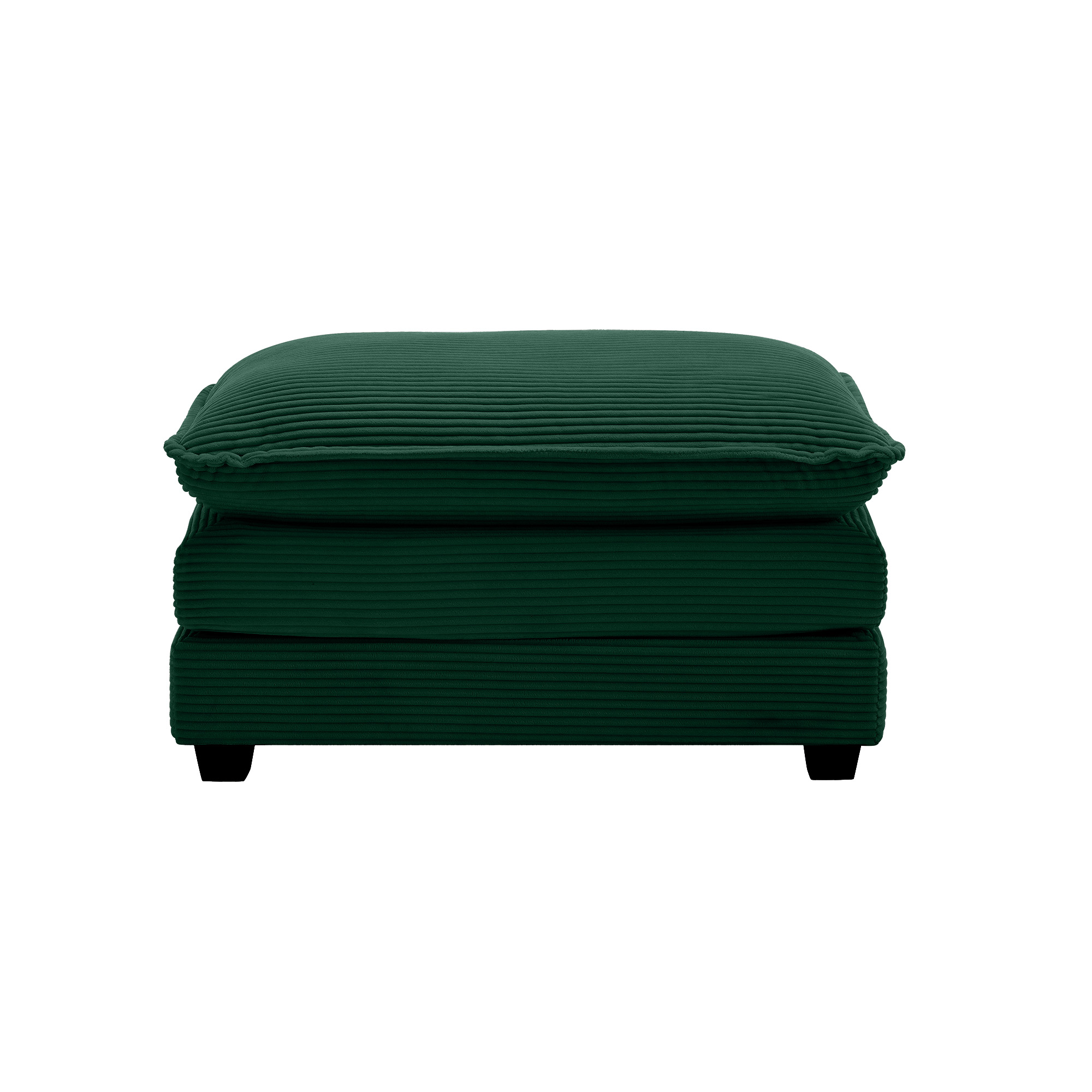 Ottoman Footstool in Corduroy Fabric, Can be Used with 2 Seater Sofas, 3 Seater Sofas and 4 Seater Sofas,Green Corduroy Fabric