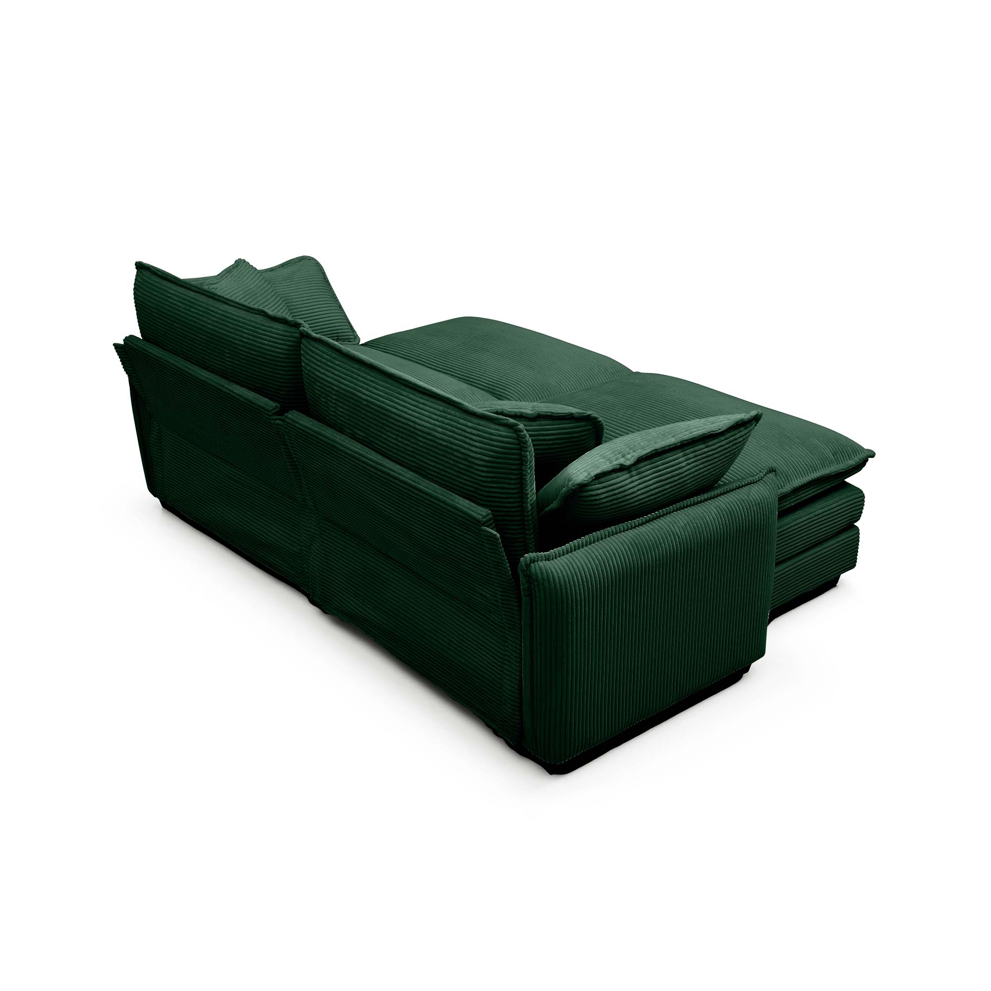 Two-Seater Theater Sofa  with 2 Footrest, 2-Seater Sofa with Ottoman for Small Living Spaces,Green Corduroy