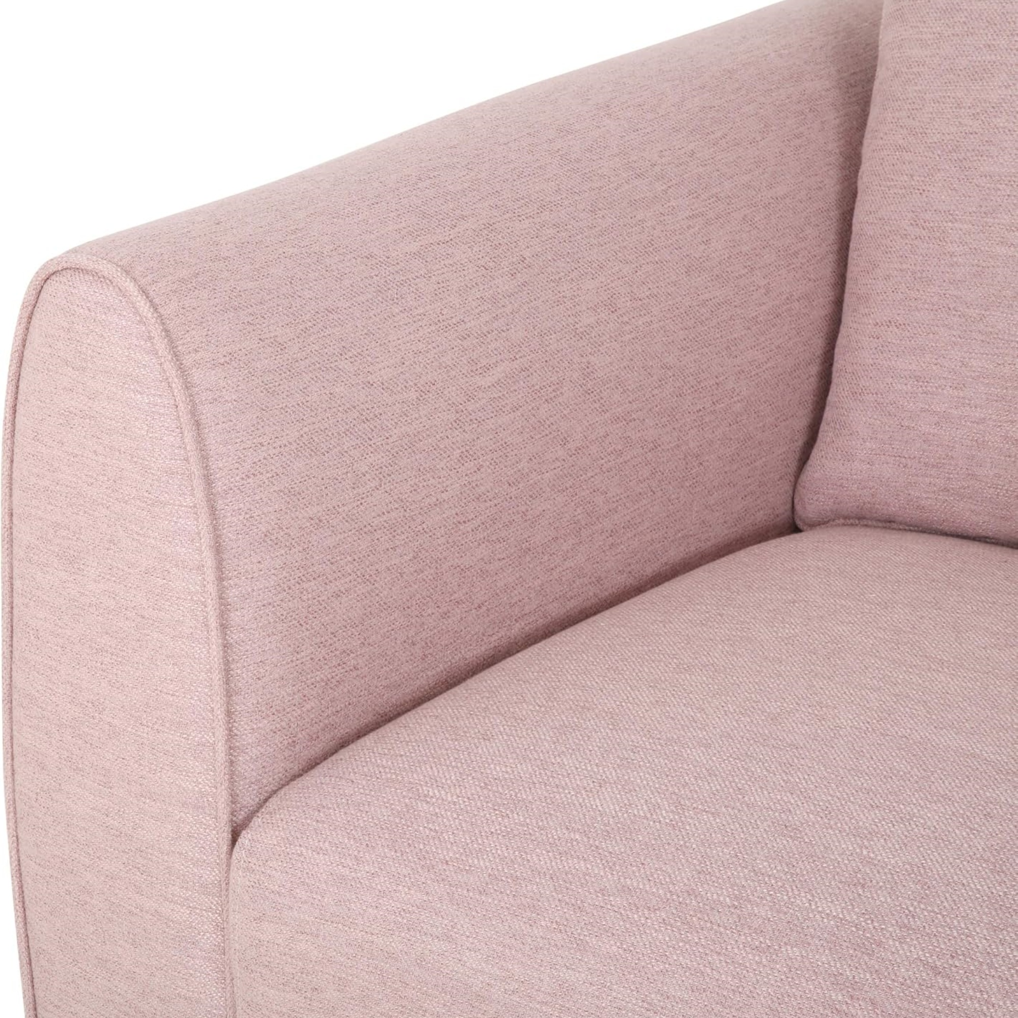 [Ship to Canada Only] Chic and Cozy 82.75" Light Pink Fabric 2-Seater Sofa  with Silver Legs and Soft Upholstery, Extra Deep Seats, for Small Space, Living Room, Office Apartment (Light Pink, Fabric)