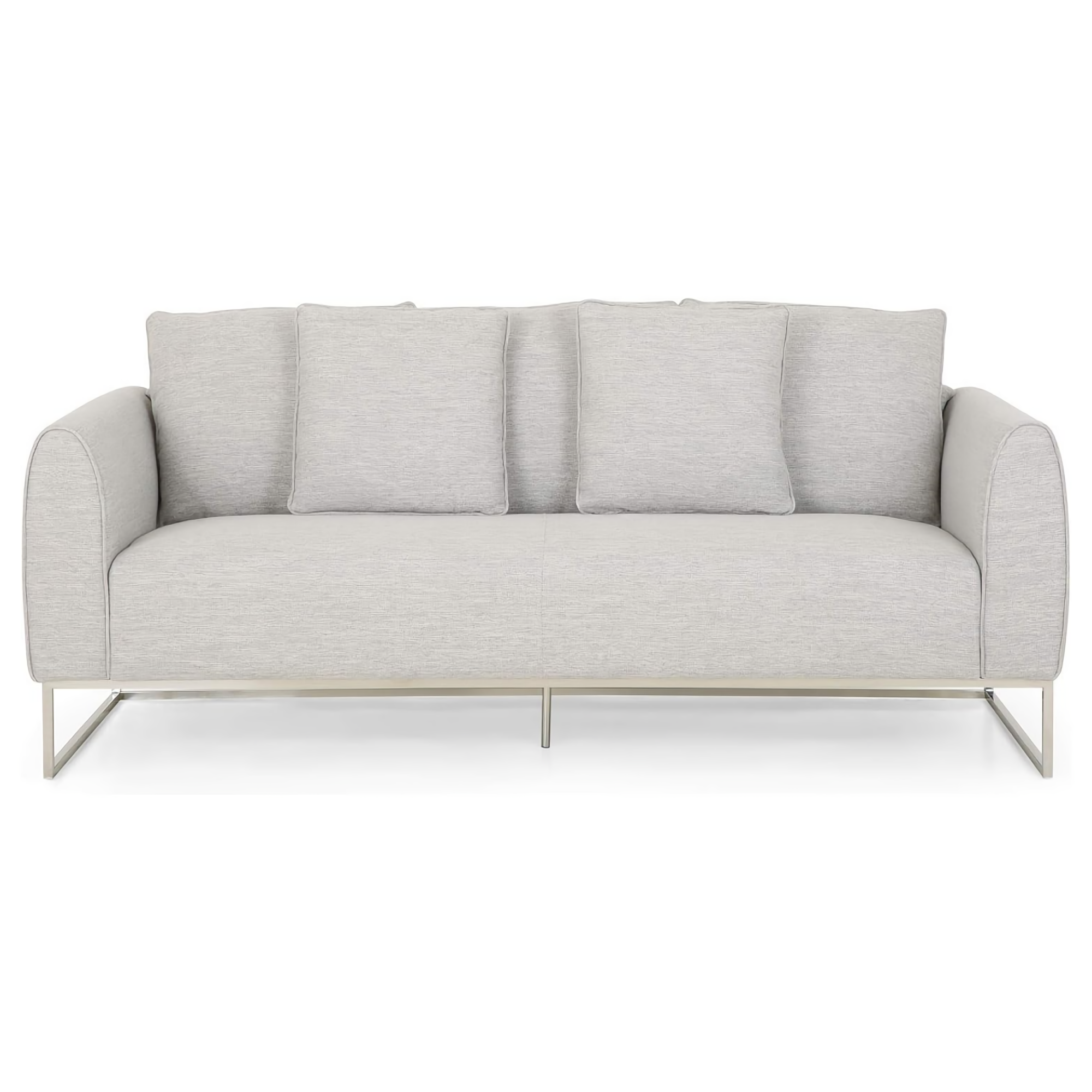 [Ship to Canada Only] Comfortable and Stylish 82.75" Gray Fabric 2-Seater Sofa with Silver Legs and Soft Upholstery, Extra Deep Seats, for Small Space, Living Room, Office Apartment (Gray, Fabric)