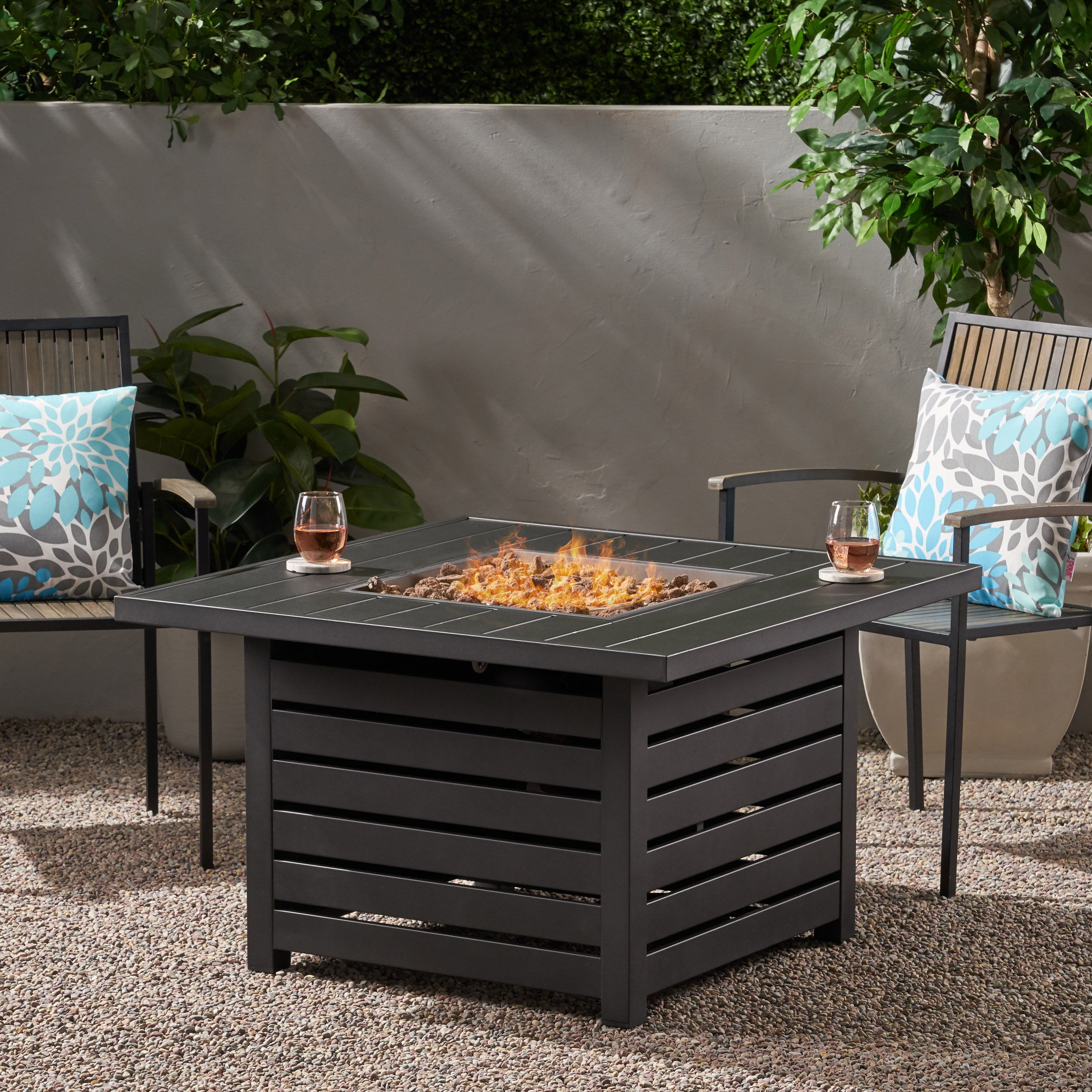 [Ship to Canada only]SQUARE IRON FIRE PIT - 50000BTU