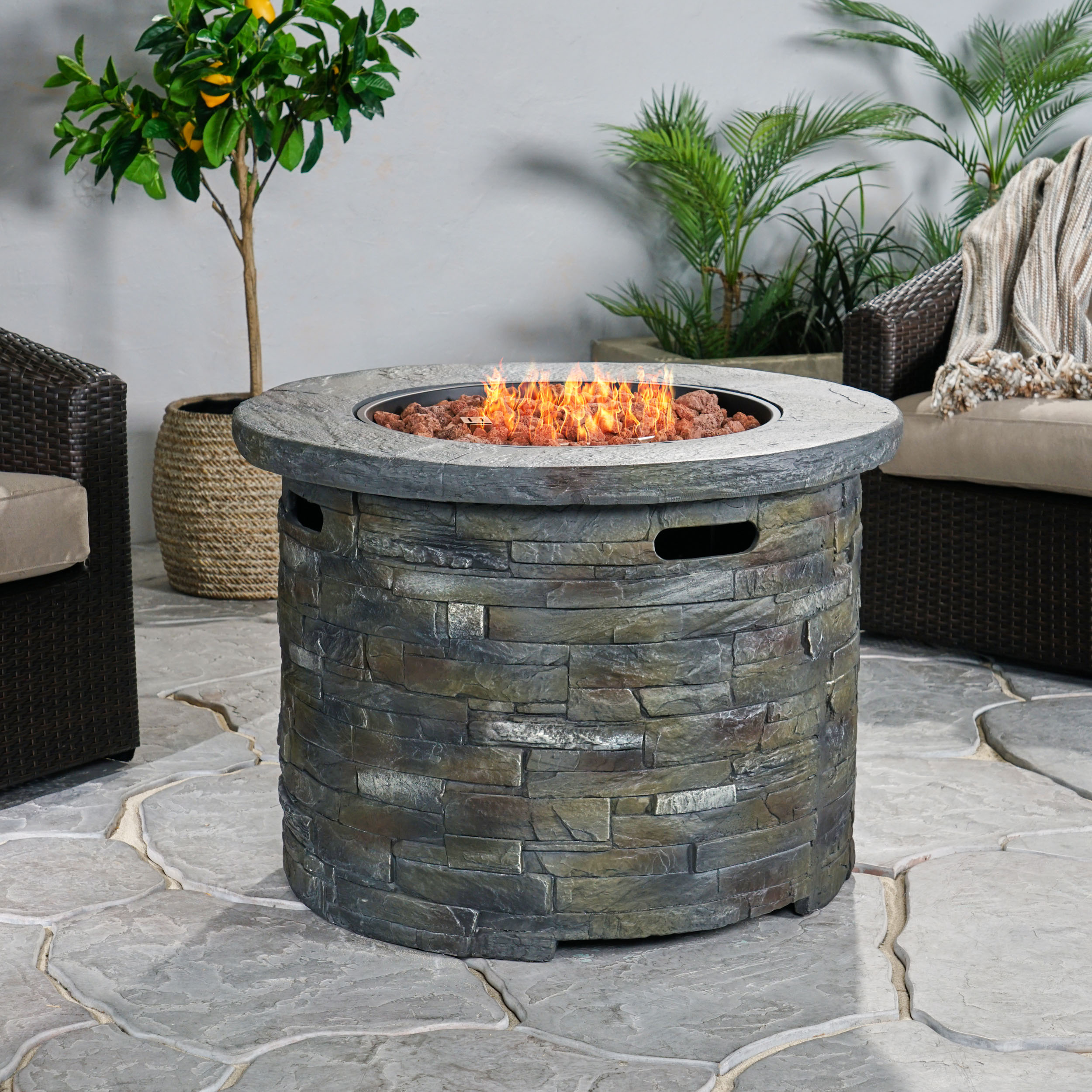 [Ship to Canada only]35" 40000 BTU FIREPIT - ROUND