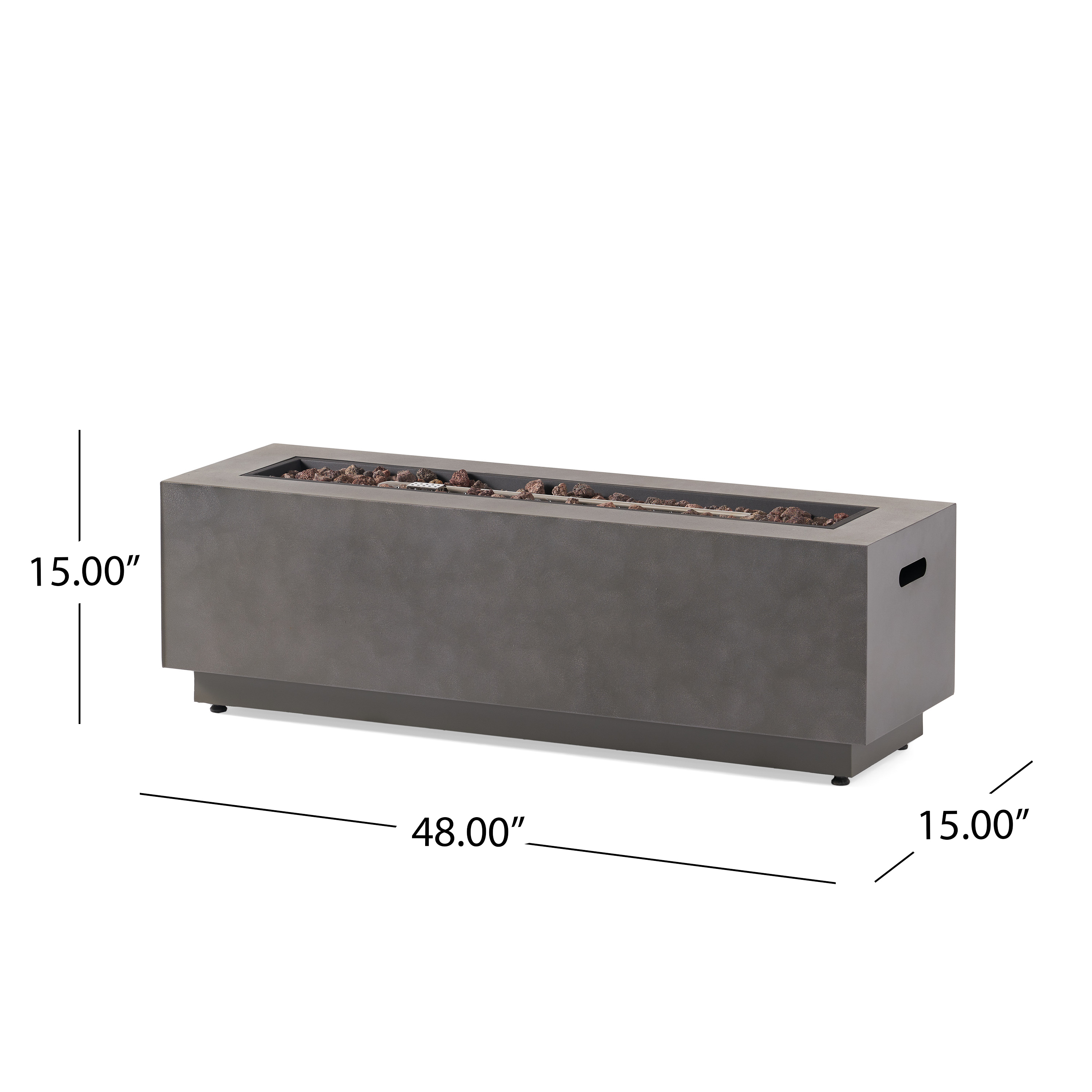 [Ship to Canada only]RECTANGULAR IRON FIRE PIT - 50000BTU (Tank cover not included)