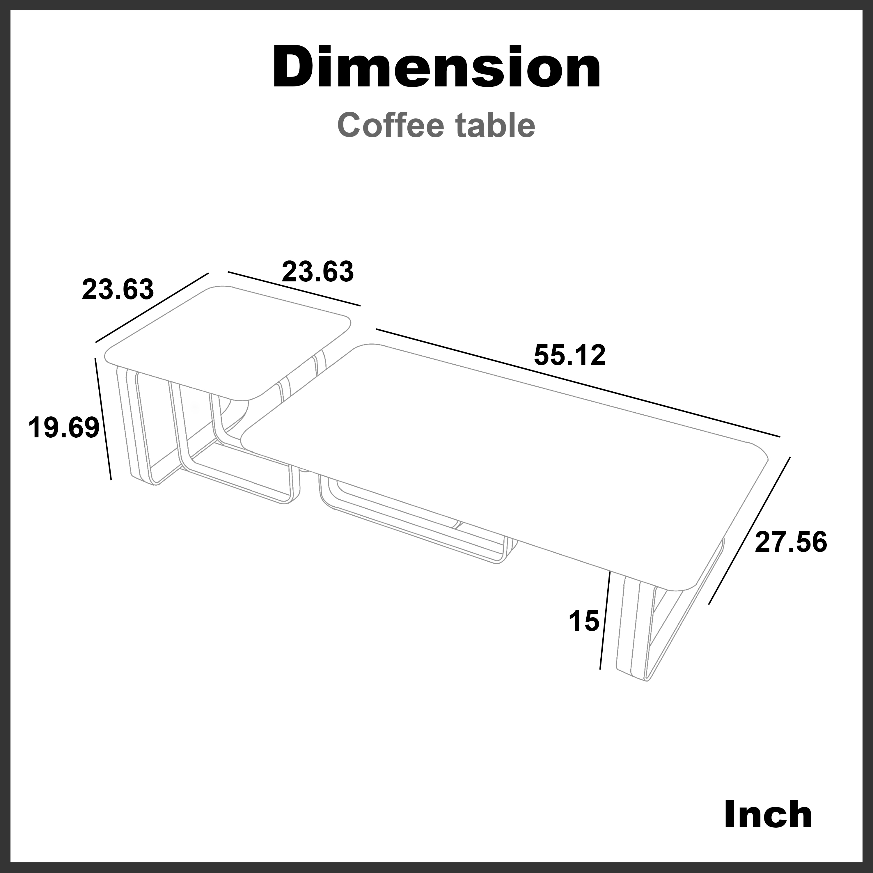 Rectangular coffee table with sintered stone top, gold metal frame, for Bed Room, Living Room