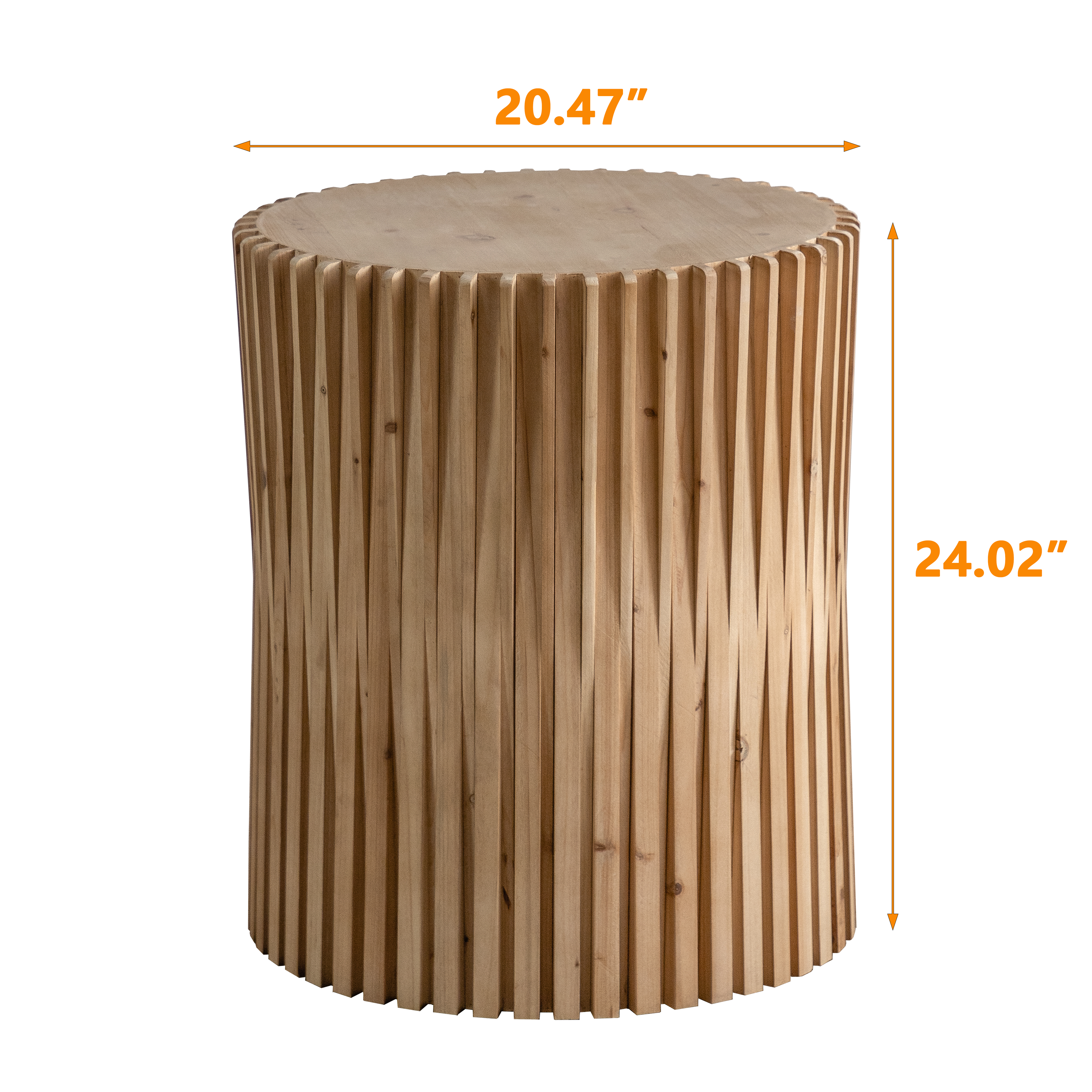 Retro Fashion Style Cylindrical Side Table with Vertical Texture Relief Design,Suitable for Living Room,Office,and Dining Room