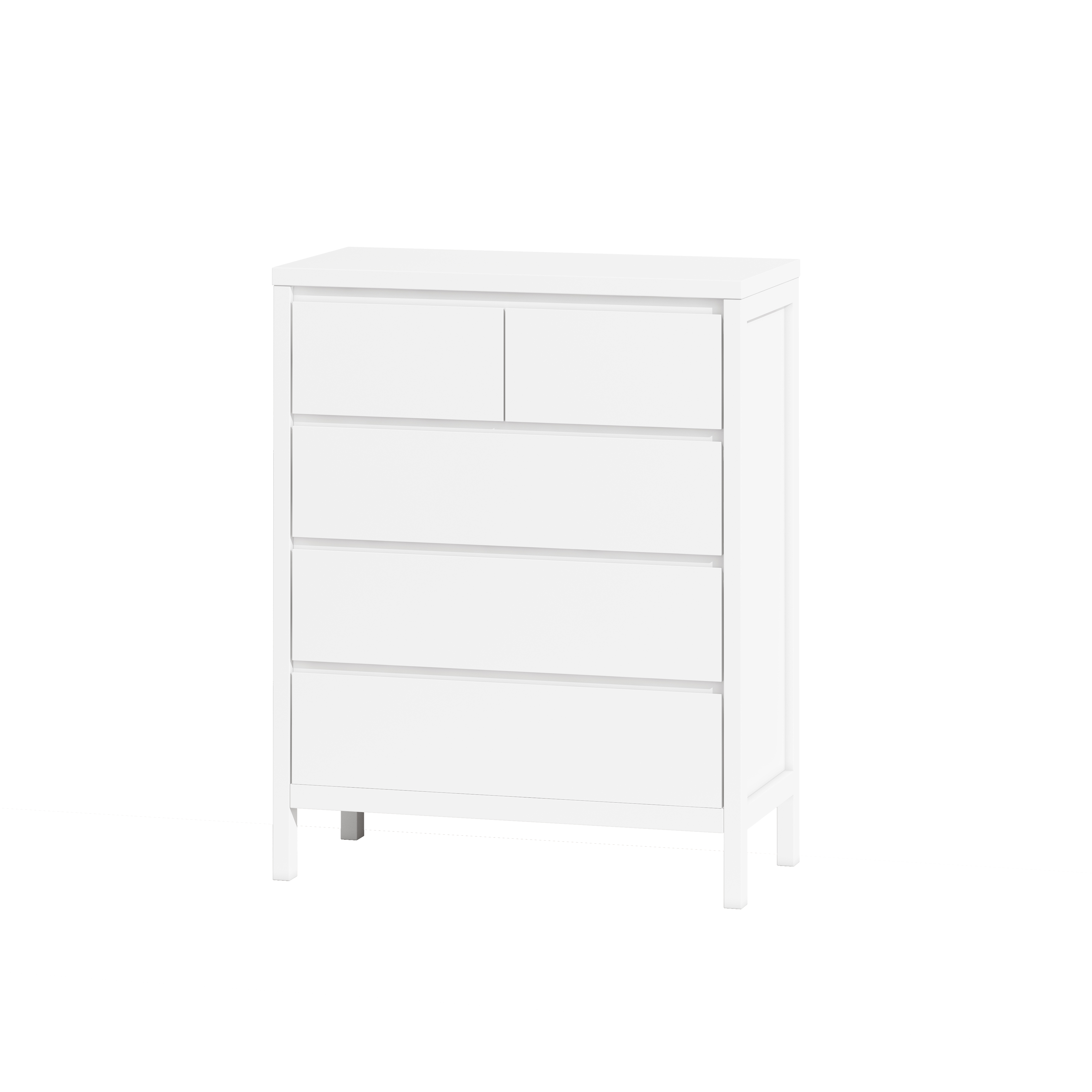 31.61"4-Tier 5-Drawer MDF Storage Cabinet,for Bedroom,Living Room,Dining Room,Hallways,White