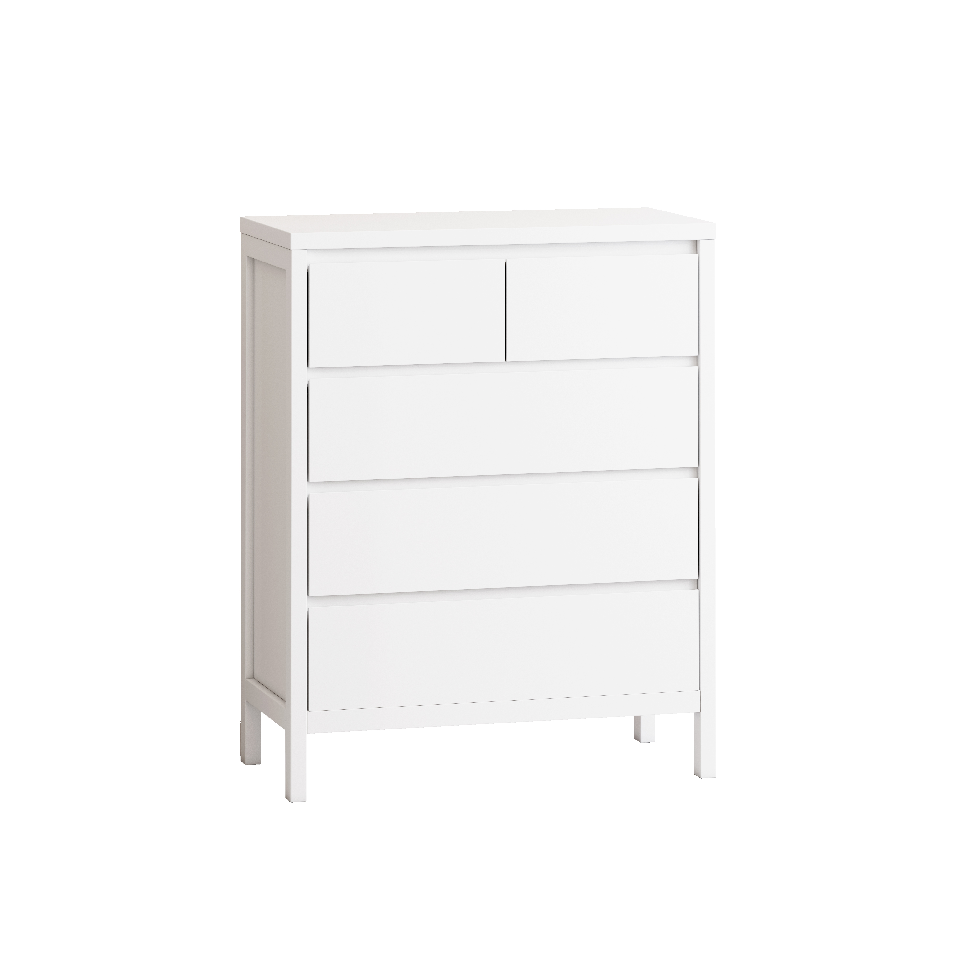 31.61"4-Tier 5-Drawer MDF Storage Cabinet,for Bedroom,Living Room,Dining Room,Hallways,White