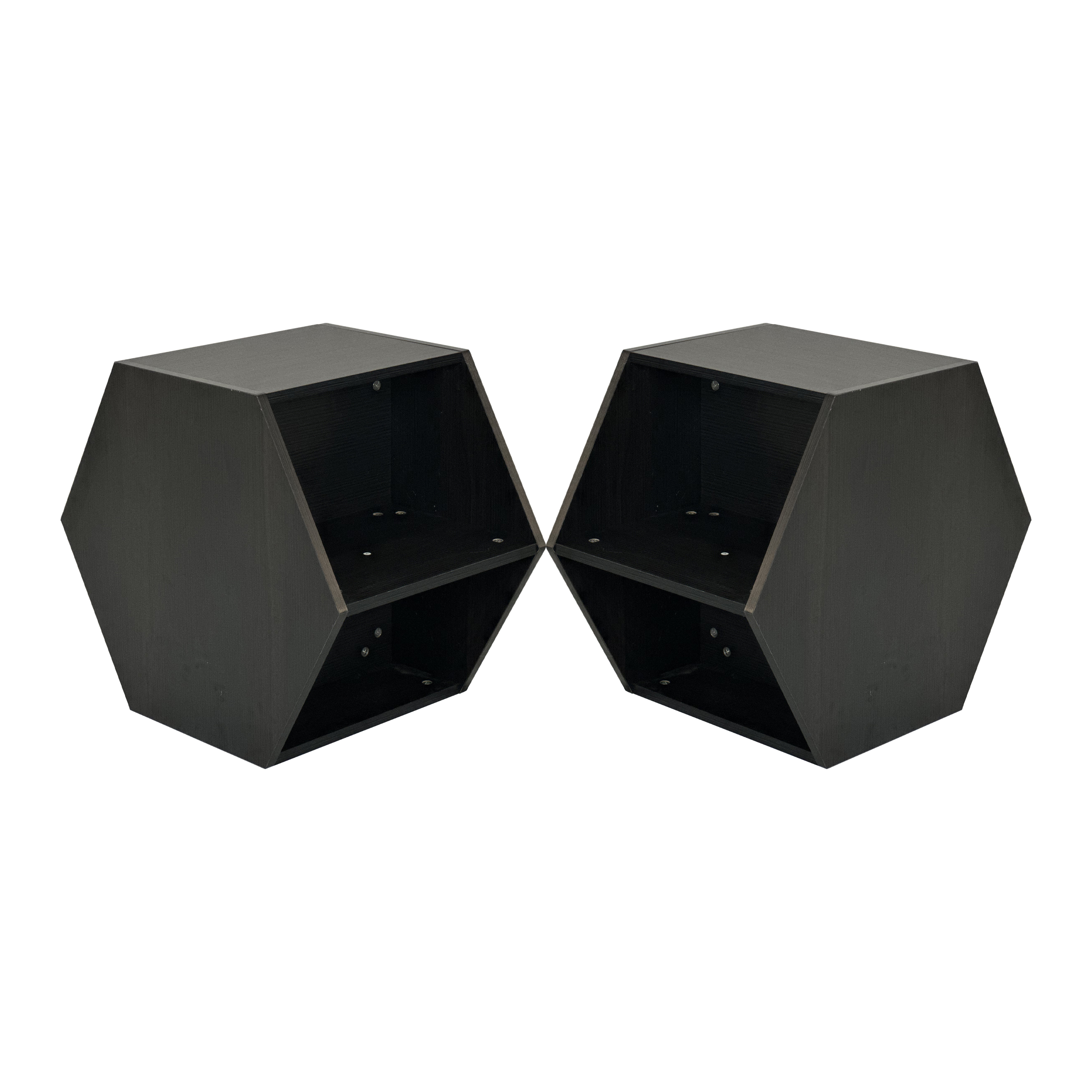 47.24'' Hexagonal Coffee Table Side Table Nightstand Burmese Sumac 2PCS