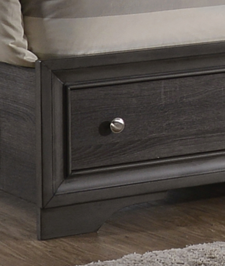 Matrix Traditional Style Full Size Storage Bed made with Wood in Gray