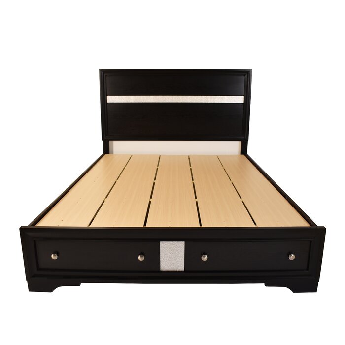 Matrix Traditional Style Full Size Storage Bed made with Wood in Black