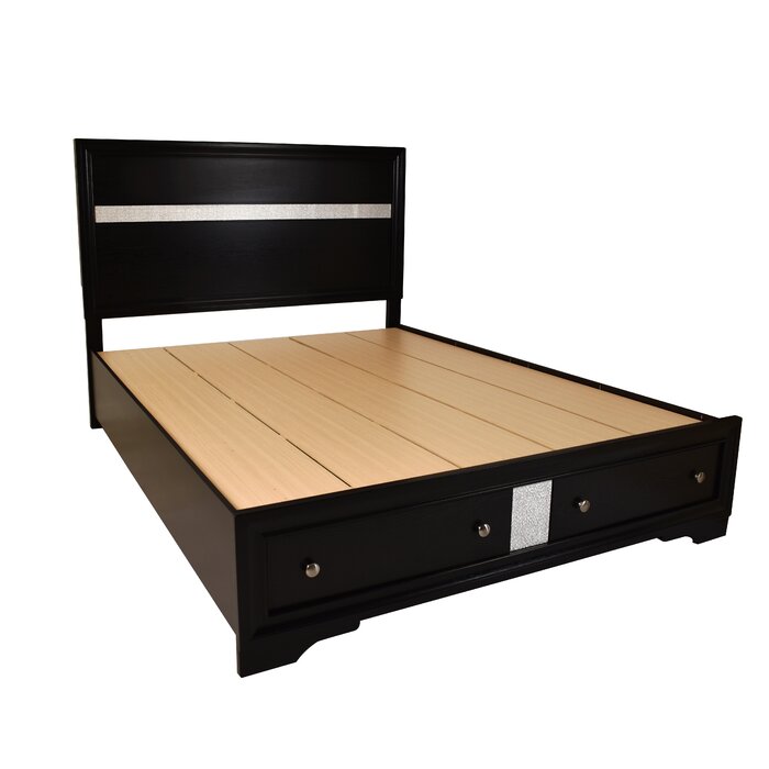 Matrix Traditional Style Full Size Storage Bed made with Wood in Black