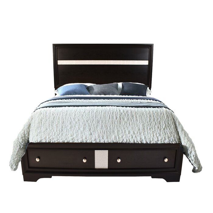 Matrix Traditional Style Full Size Storage Bed made with Wood in Black