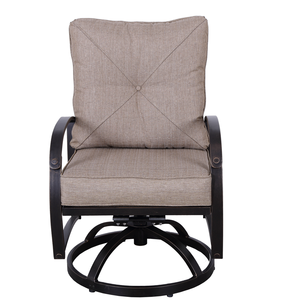 Modern Dining Swivel Chair With Back and Seat Cushion, Set of 2