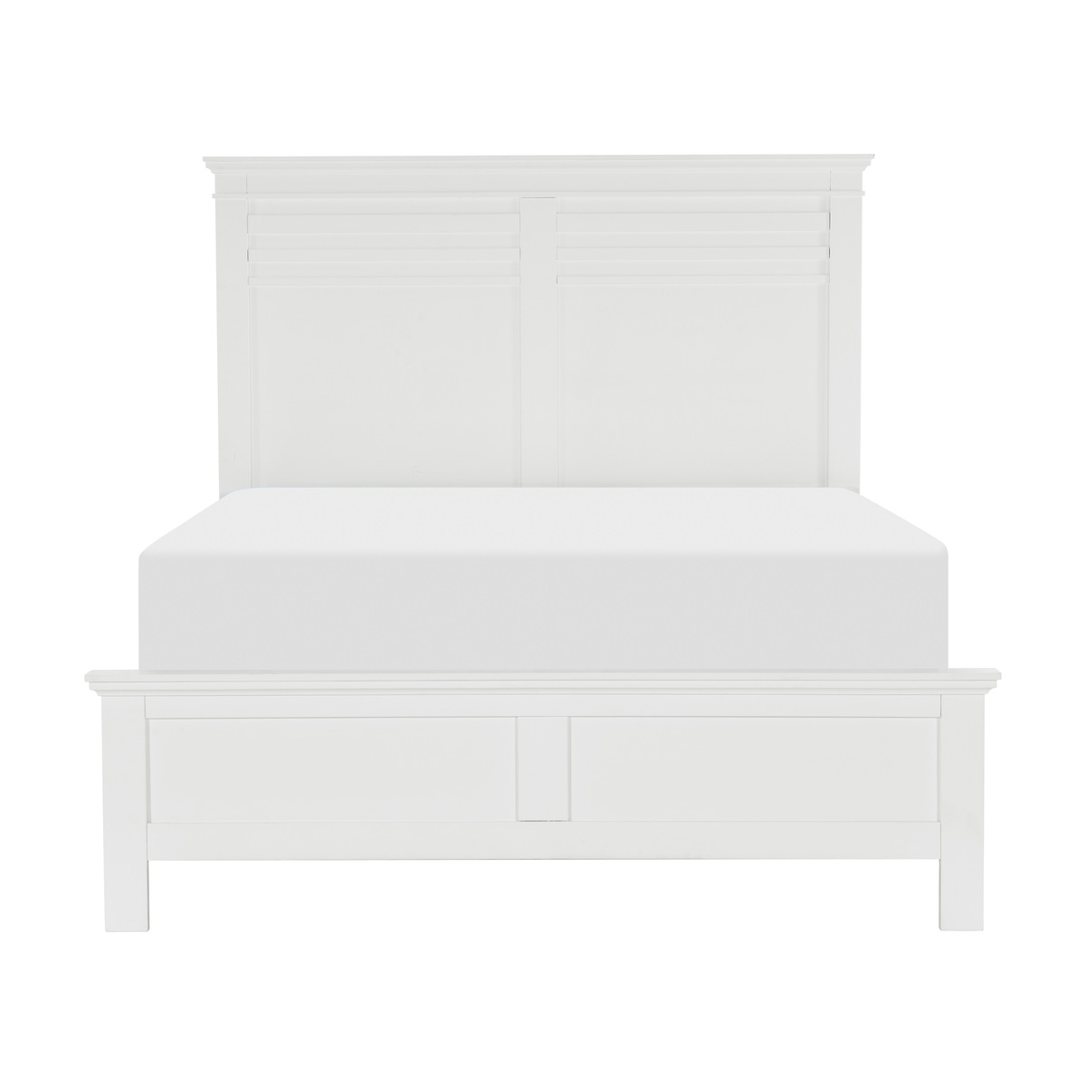 White Finish Eastern King Bed Transitional Style Wooden Bedroom Furniture 1pc Panel Bed