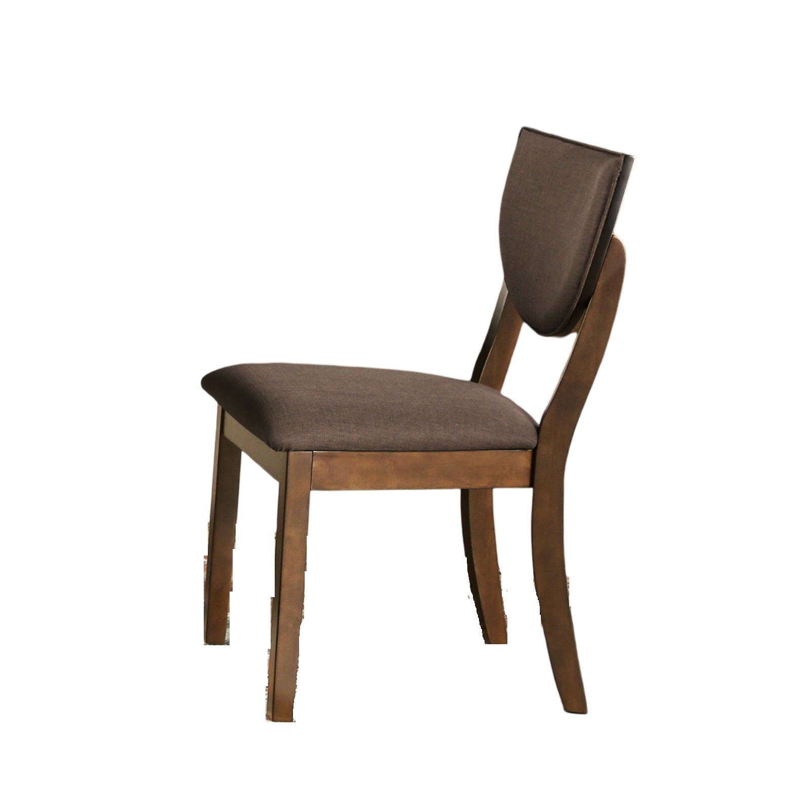 Set of 2pc Side Chairs Dining Room Walnut Finish Solid wood Dark Chocolate Fabric Upholstered Modern Chairs