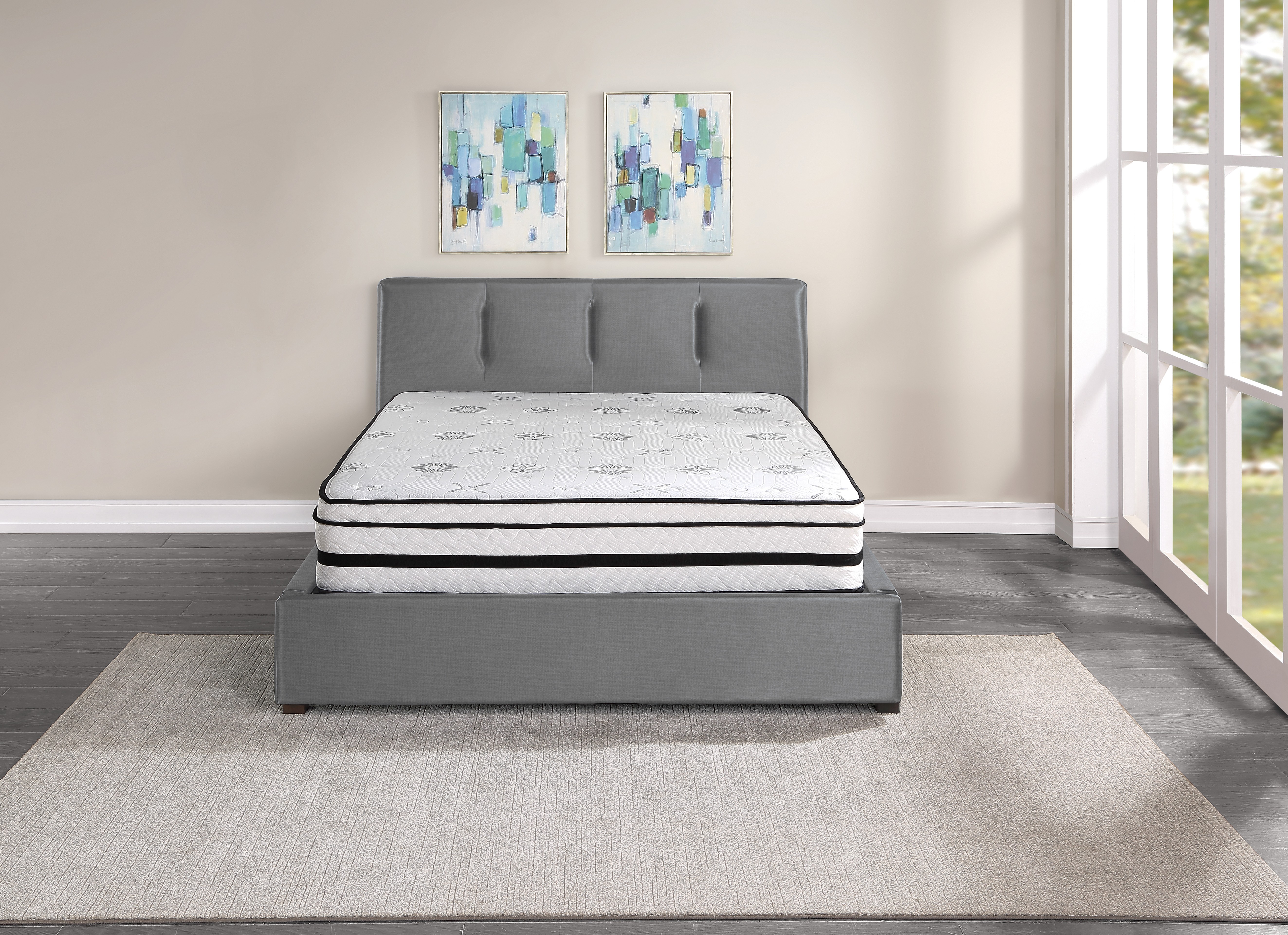 12-inch Full Mattress Highly Breathable Quilted Cover Hybrid Mattress, White, Plush Foam Mattress in a Box, Luxury Comfort Mattress