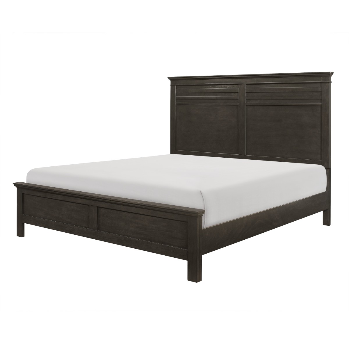 Charcoal Gray Finish Queen Bed 1pc Transitional Style Wooden Bedroom Furniture Panel Bed