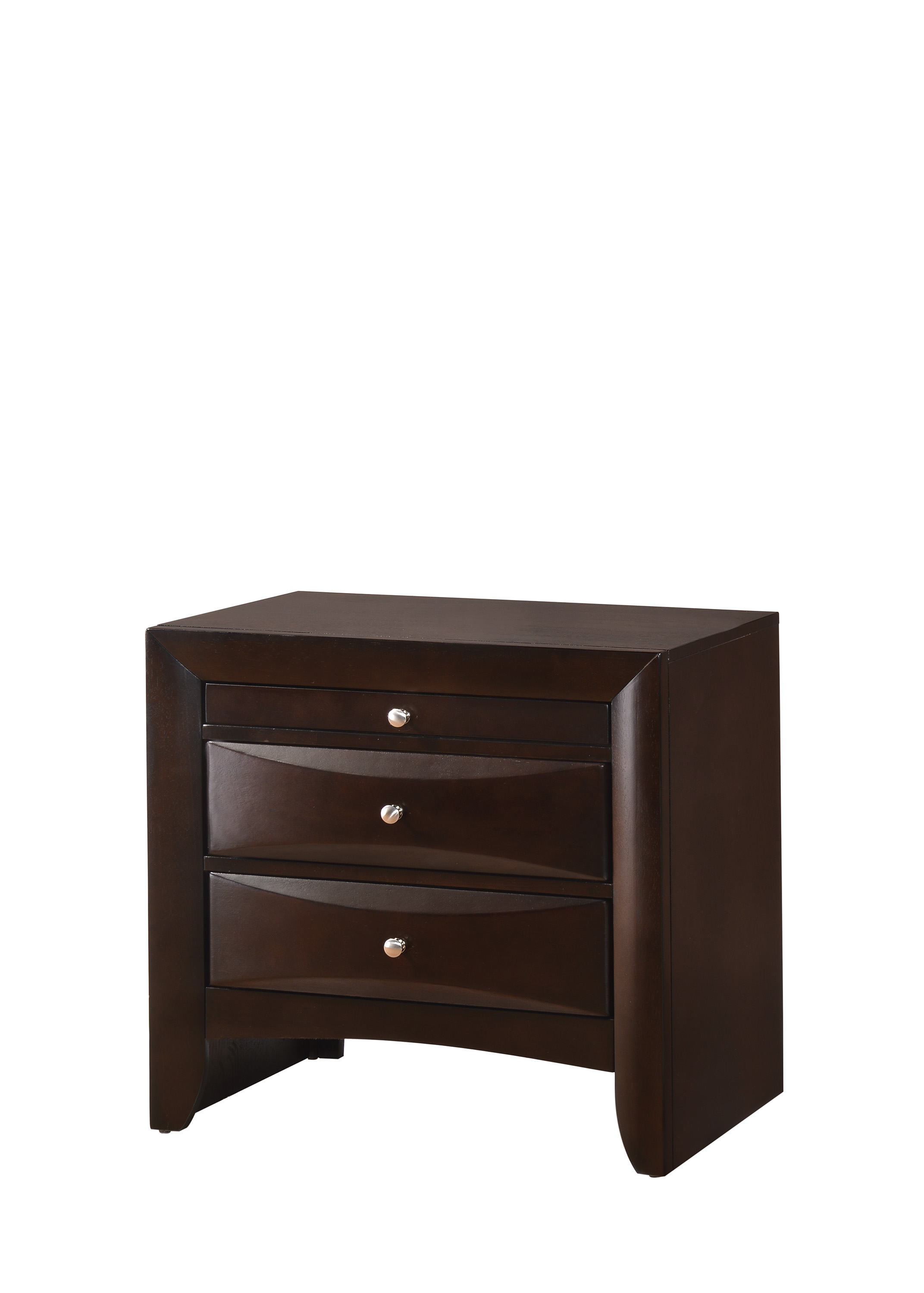 1Pc Contemporary 2 Drawer Nightstand End Table Jewelry Tray Brown Finish Solid Wood Wooden Bedroom Furniture