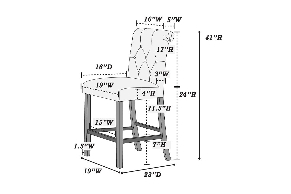 Dining Room Furniture Natural Rectangle Top Dining Table 6x High Chairs Charcoal Fabric Tufted Roll Back Top Chair Storage Shelve 7pc Counter Height Dining Set