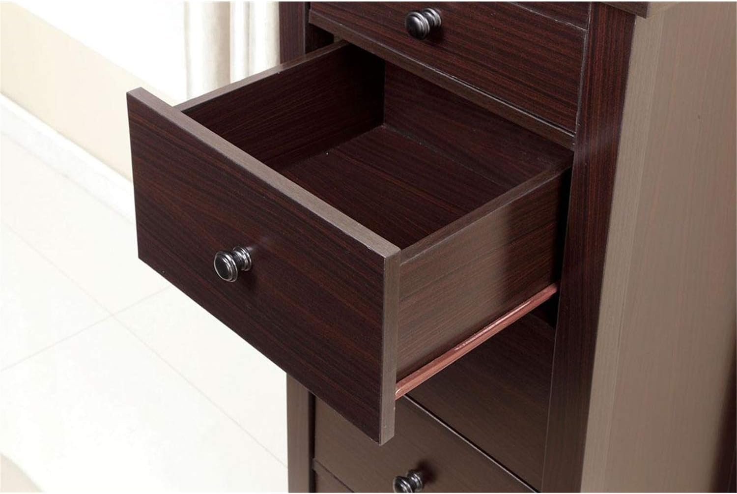 Transitional Espresso Compact Design 5-Drawer Chest Bedroom / Small Living Space Chest of drawers