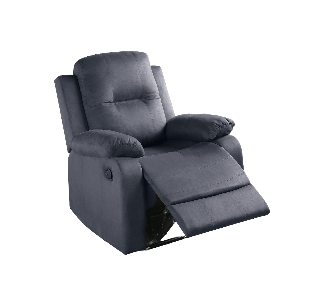 Elegant Modern Ebony Color Microfiber Motion Recliner Chair 1pc Couch Manual Motion Plush Armrest Tufted Back Living Room Furniture