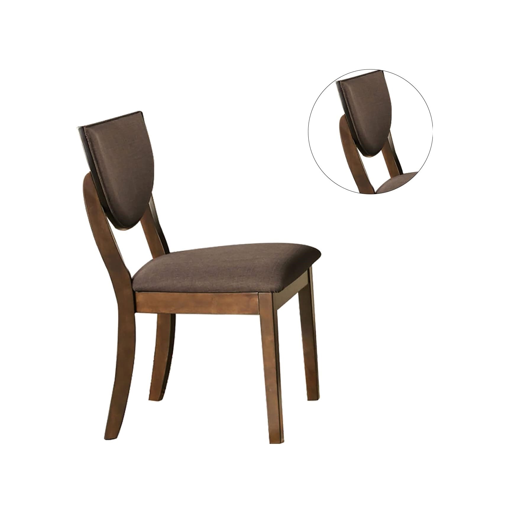 Set of 2pc Side Chairs Dining Room Walnut Finish Solid wood Dark Chocolate Fabric Upholstered Modern Chairs