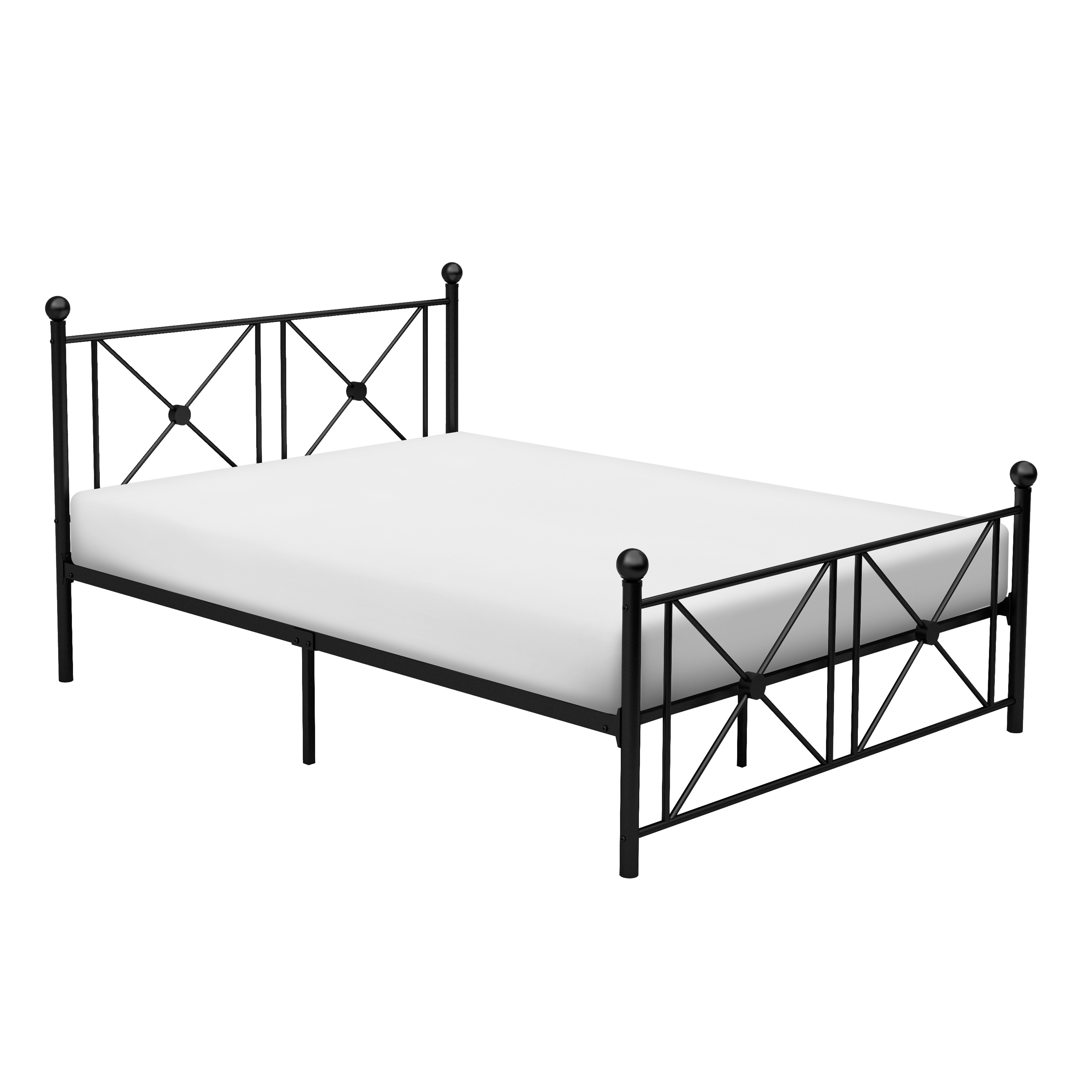 Black Finish Metal Frame 1pc Full Platform Bed Modern Traditional Bedroom Furniture