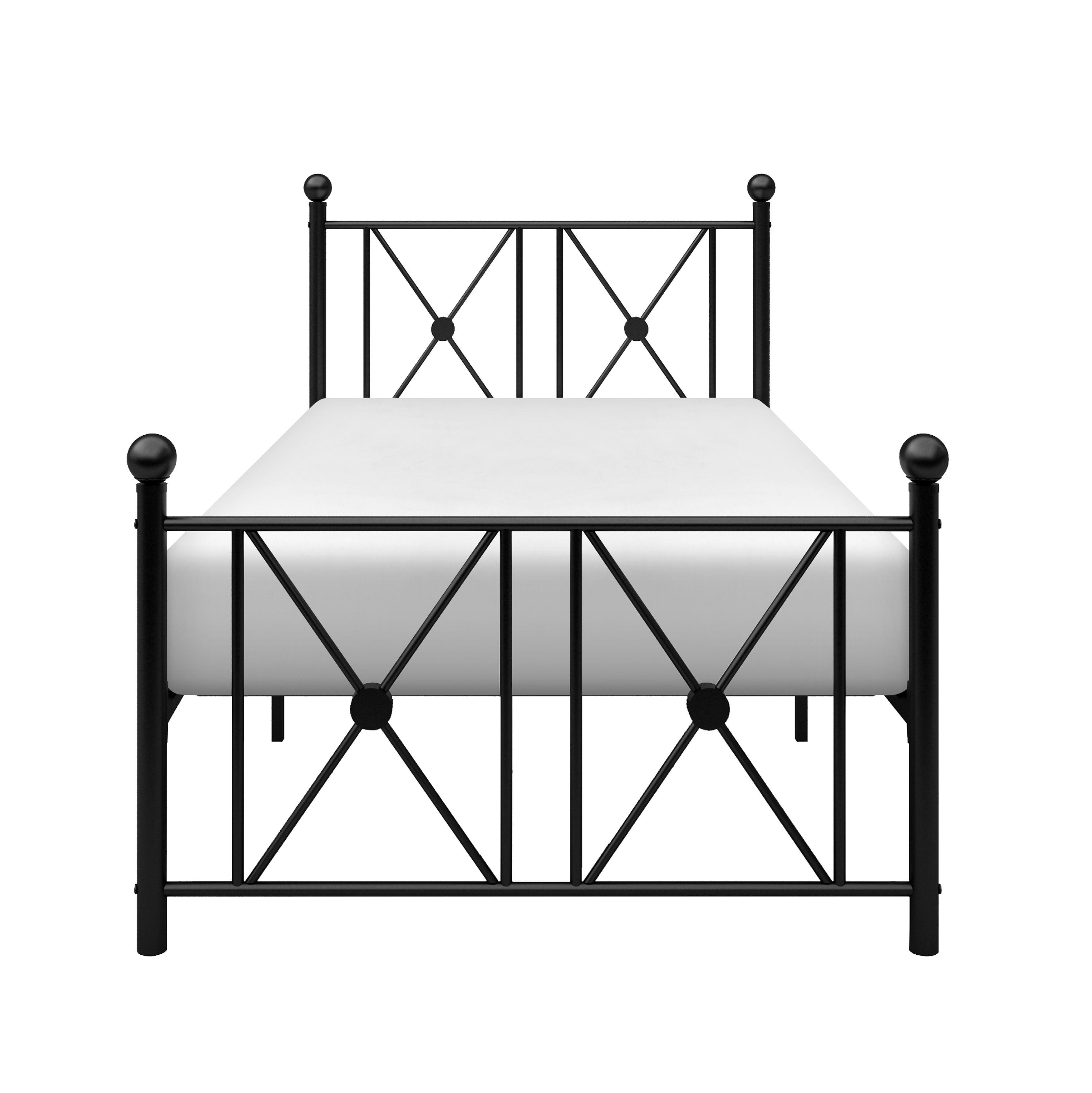 Black Finish Metal Frame 1pc Twin Platform Bed Modern Traditional Bedroom Furniture