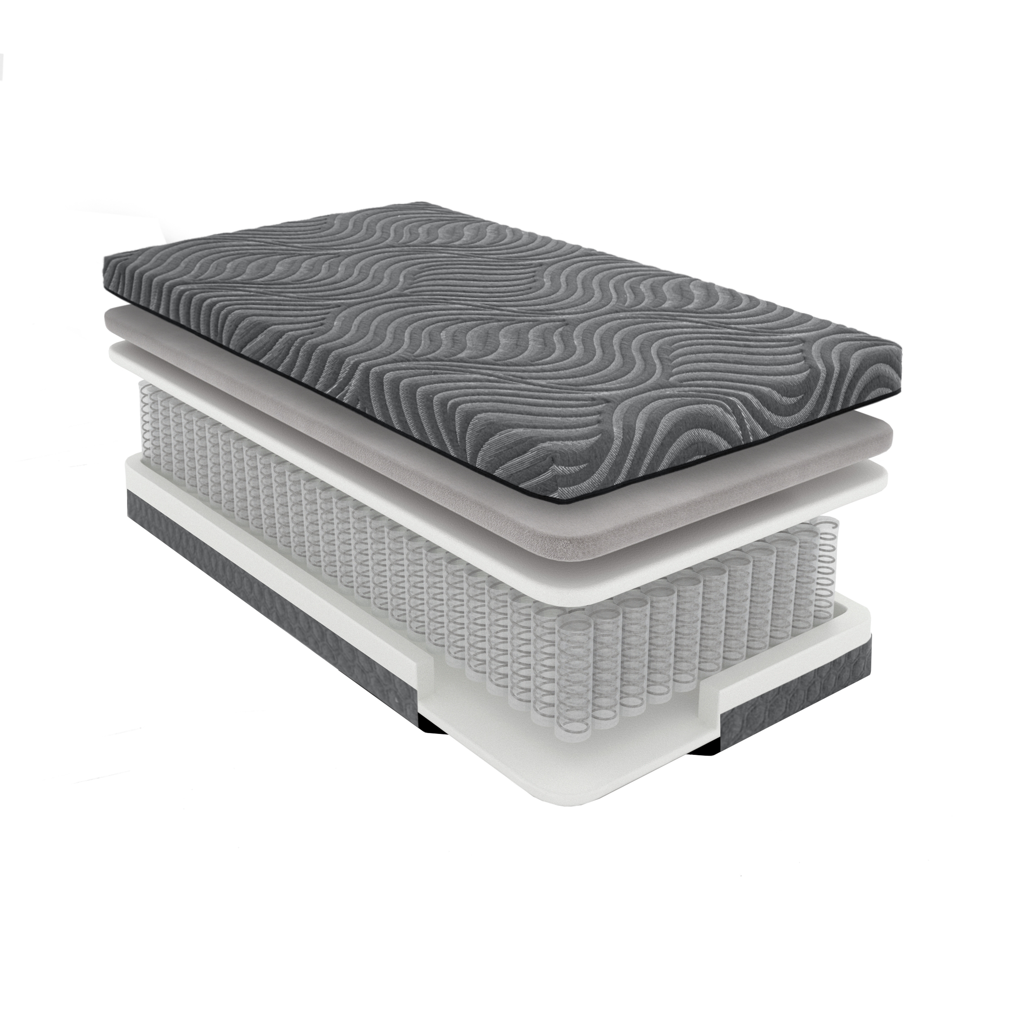 8-inch Queen Mattress Copper-Infused Memory Foam Hybrid Mattress, Gray, Mattress in a Box, Breathable fabric Cover, Plush Foam, Comfortable Mattress