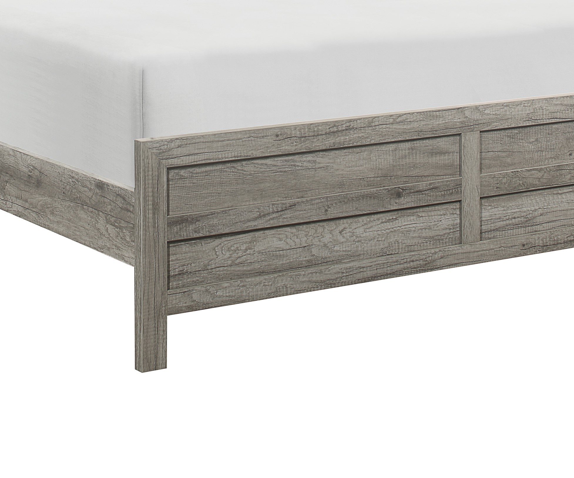 Weathered Gray Finish Queen Bed 1pc Wooden Rustic Style Bedroom Furniture