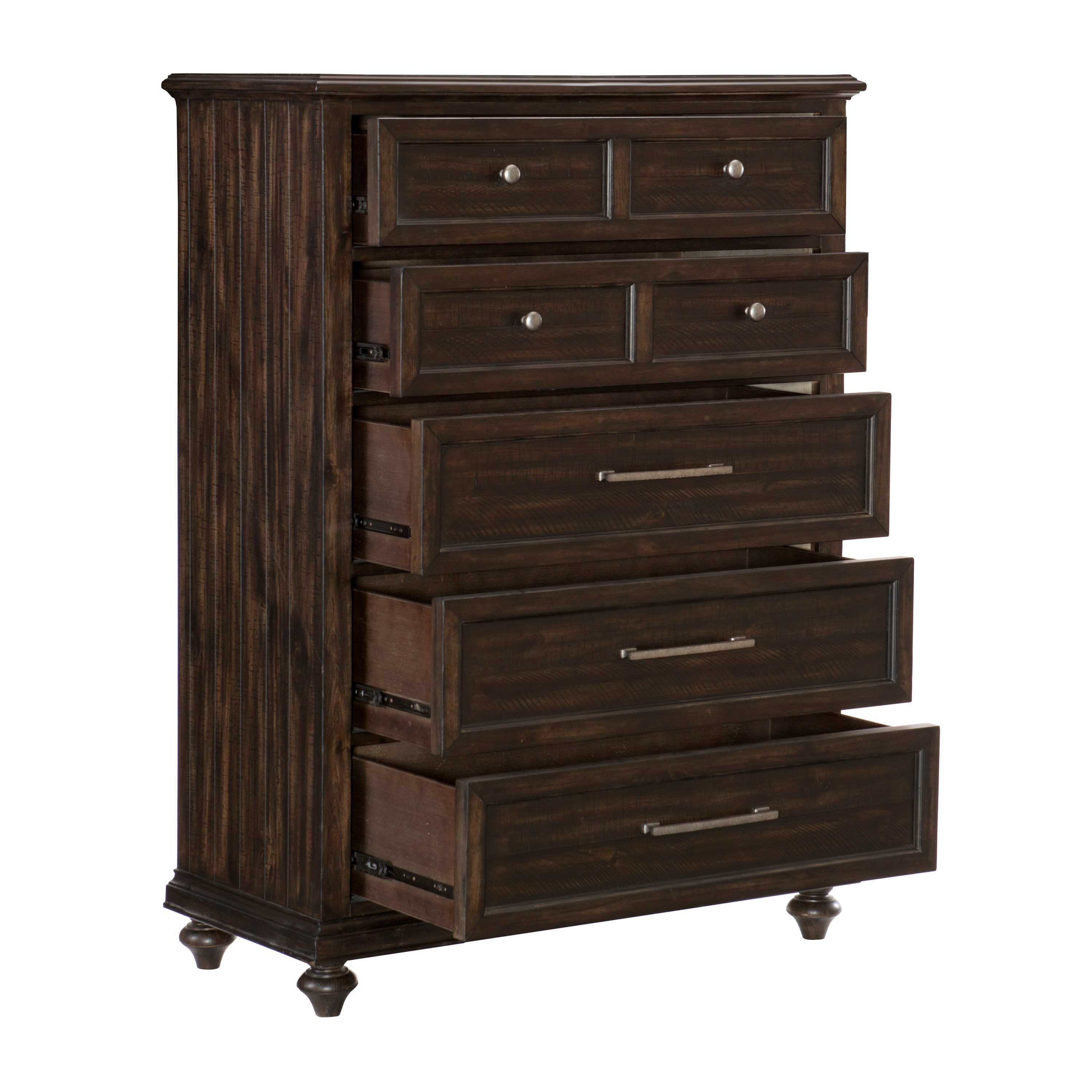 Solid Transitional Style Bedroom 1pc Chest of Drawers Driftwood Charcoal Finish Wooden Furniture Traditional Framing