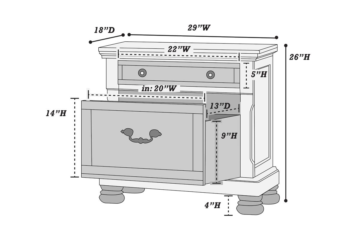 Traditional Formal Look Cherry Finish 1pc Nightstand Storage Space Bedside Table Plywood Veneer Bedroom Furniture