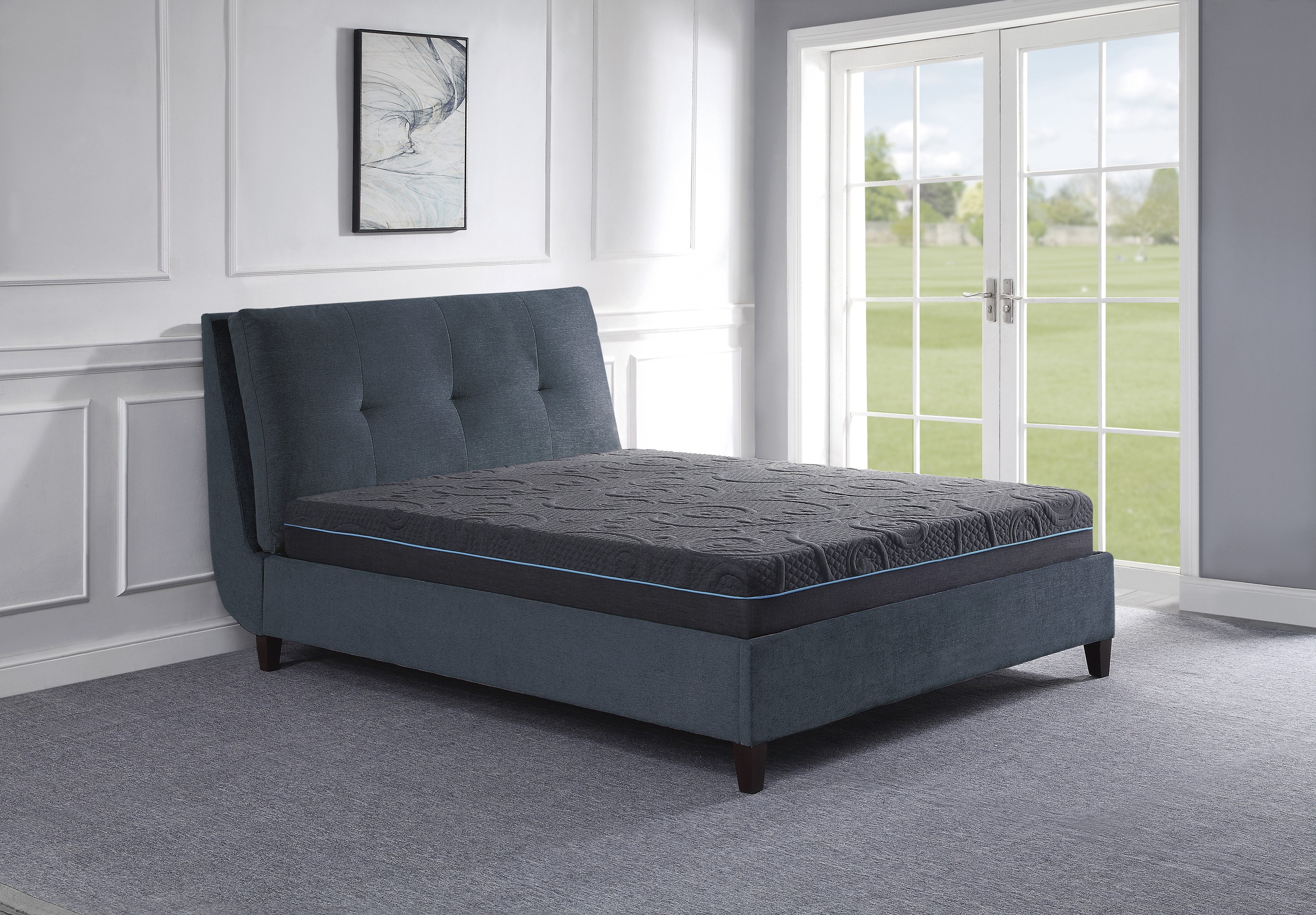 8" Full Size Bed Mattress Gel-Infused Memory Foam Hybrid Mattress, Dark Gray, Mattress in a Box, Firm Comfort Mattress