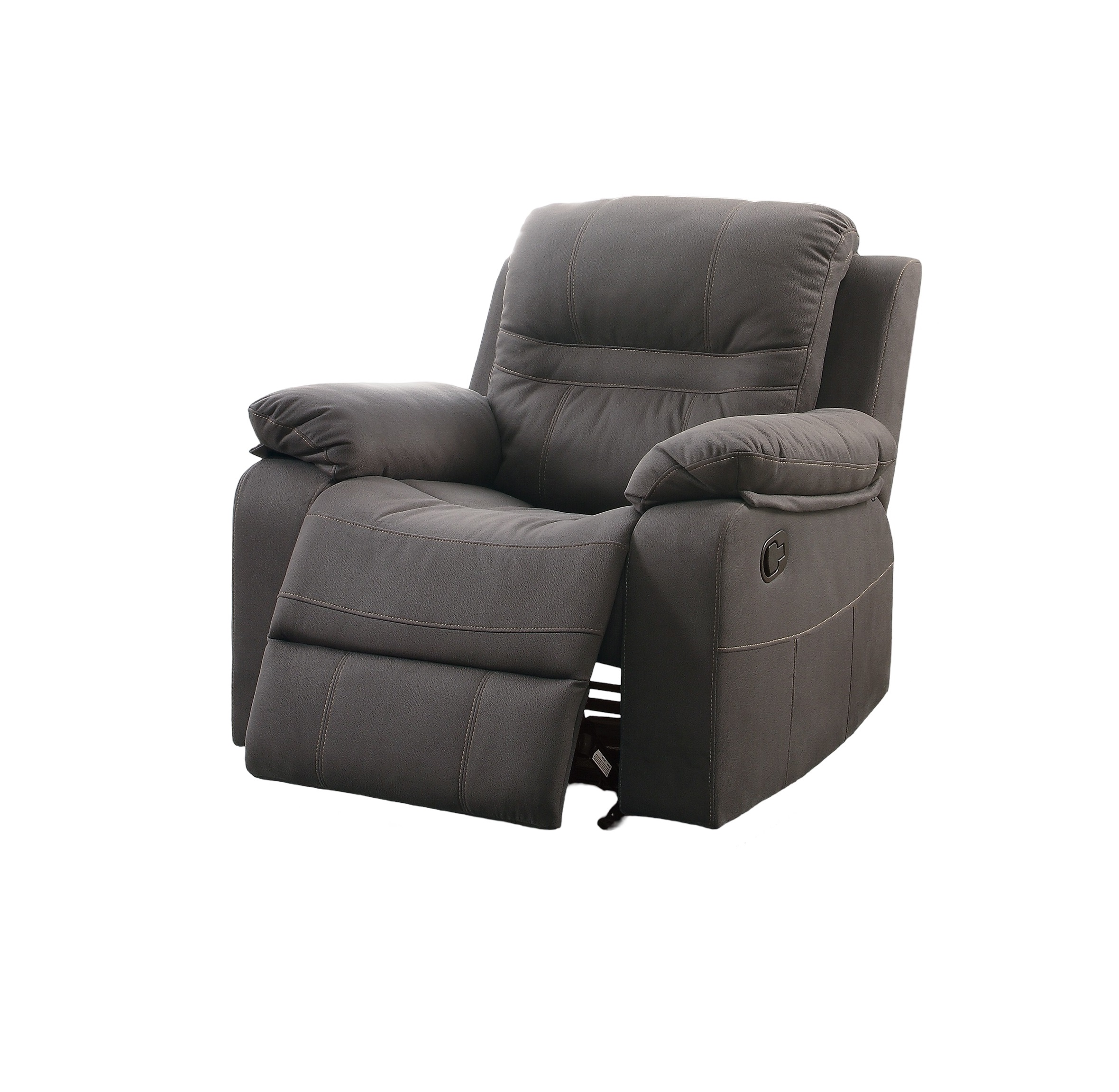 Contemporary Motion Recliner Chair 1pc Glider Rocker Recliner Living Room Furniture Slate Blue Breathable Leatherette