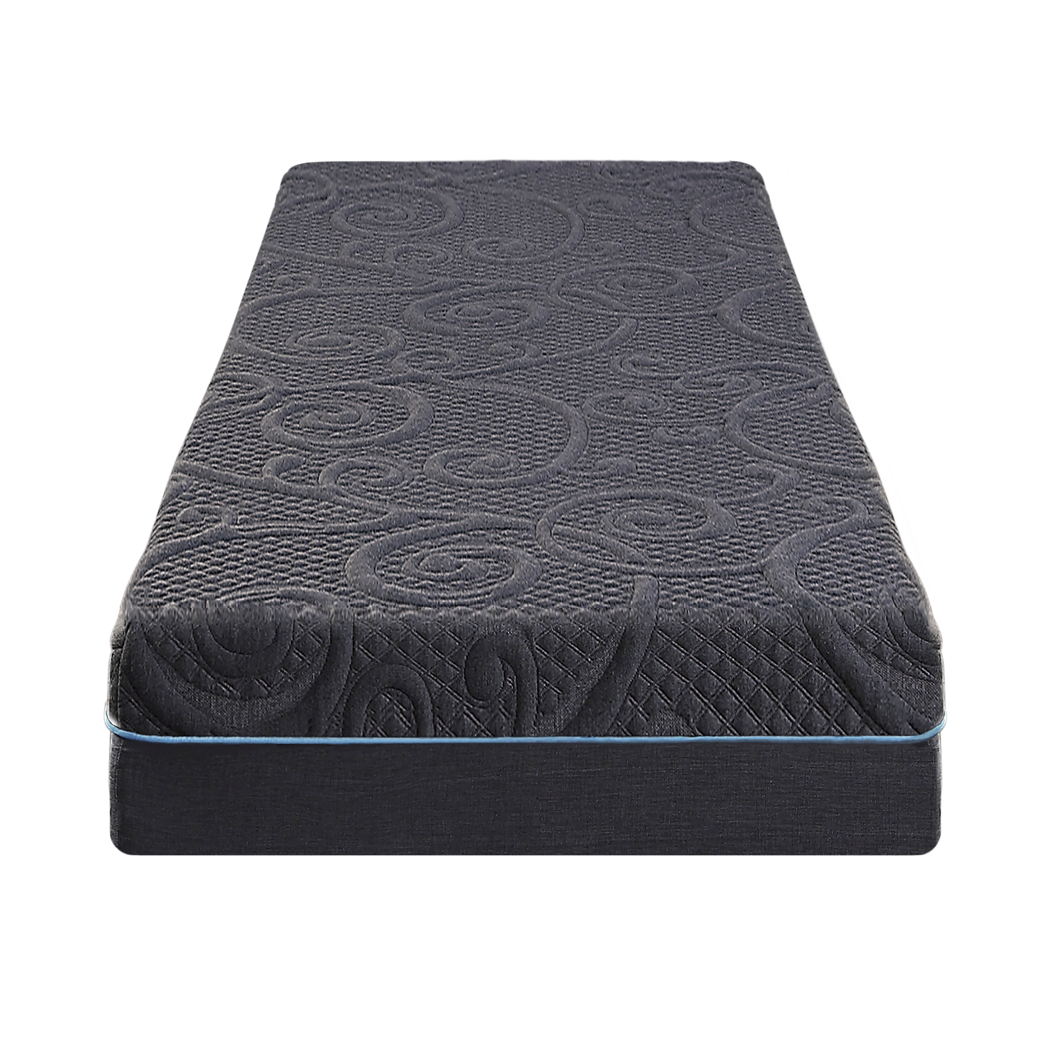 8" Twin Size Bed Mattress Gel-Infused Memory Foam Hybrid Mattress, Dark Gray, Mattress in a Box, Firm Comfort Mattress