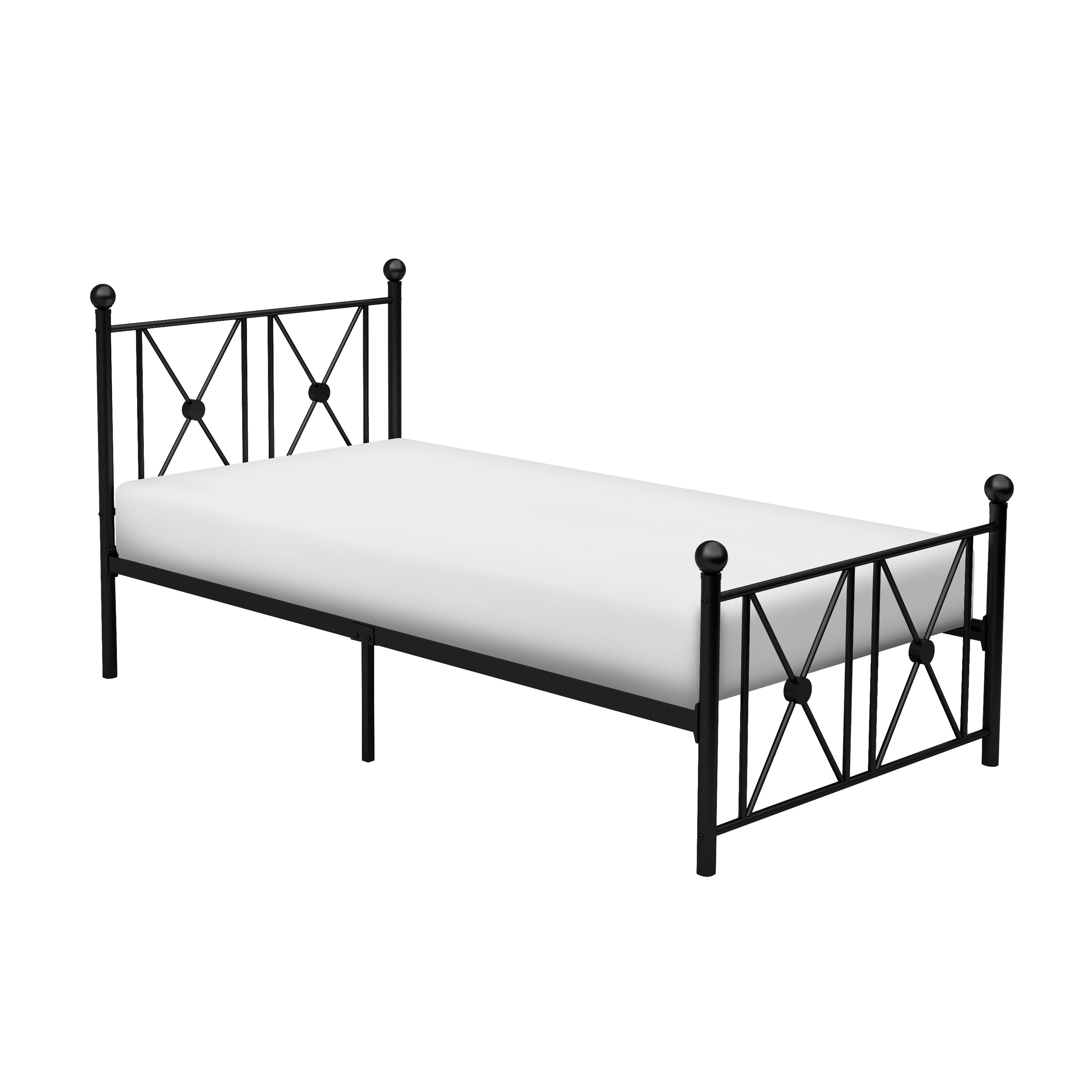 Black Finish Metal Frame 1pc Twin Platform Bed Modern Traditional Bedroom Furniture