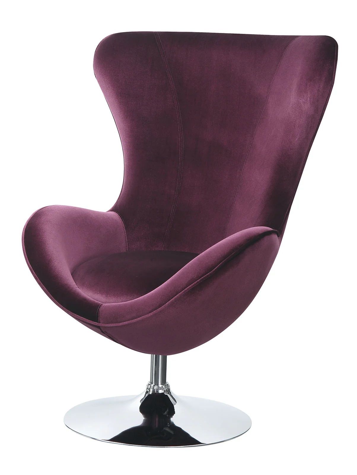 Purple Flannelette Fabric Accent Chair w Ottoman Contemporary Modern Living Room Furniture Chic High Back Chair