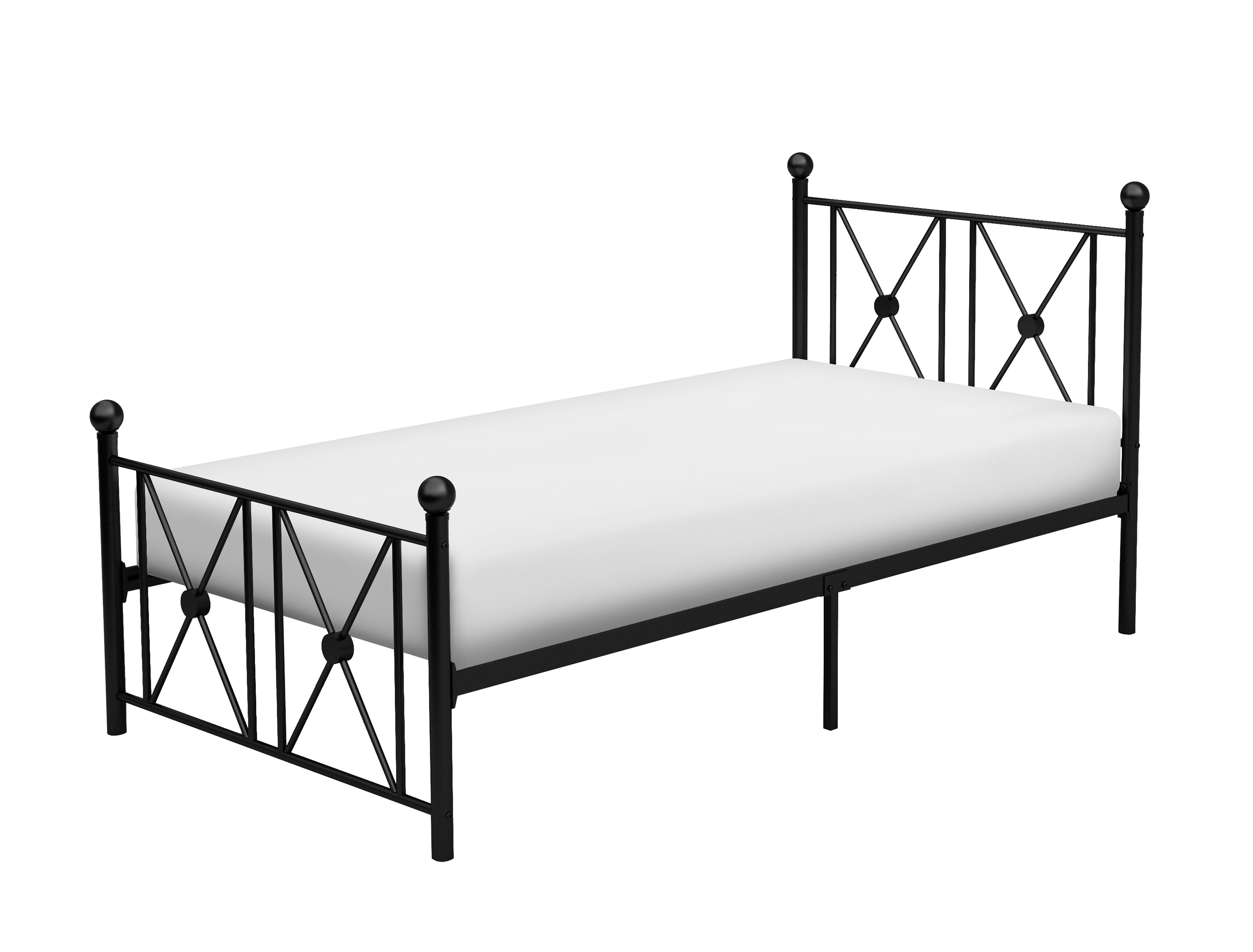 Black Finish Metal Frame 1pc Twin Platform Bed Modern Traditional Bedroom Furniture