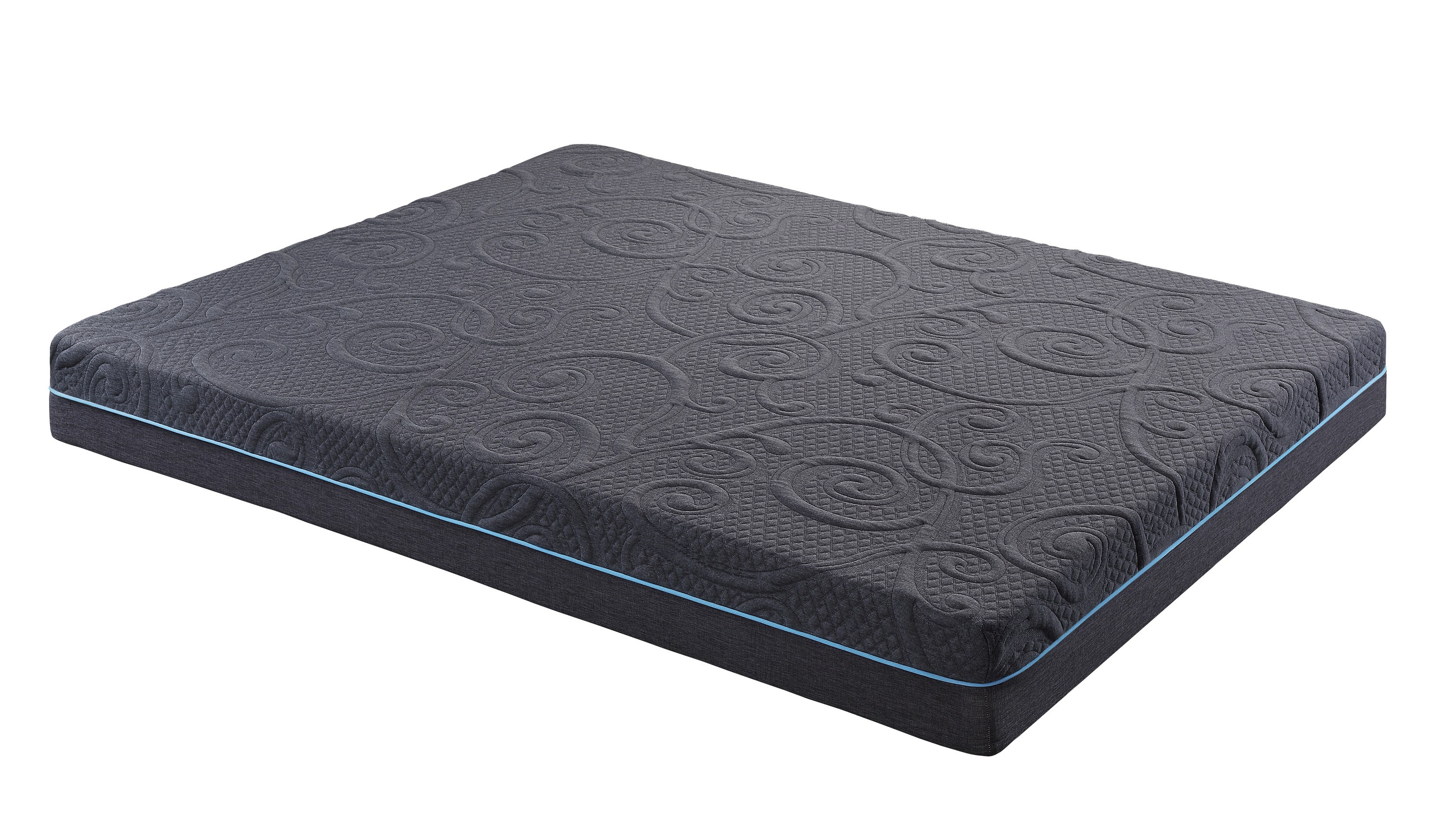 8" Queen Size Bed Mattress Gel-Infused Memory Foam Hybrid Mattress, Dark Gray, Mattress in a Box, Firm Comfort Mattress