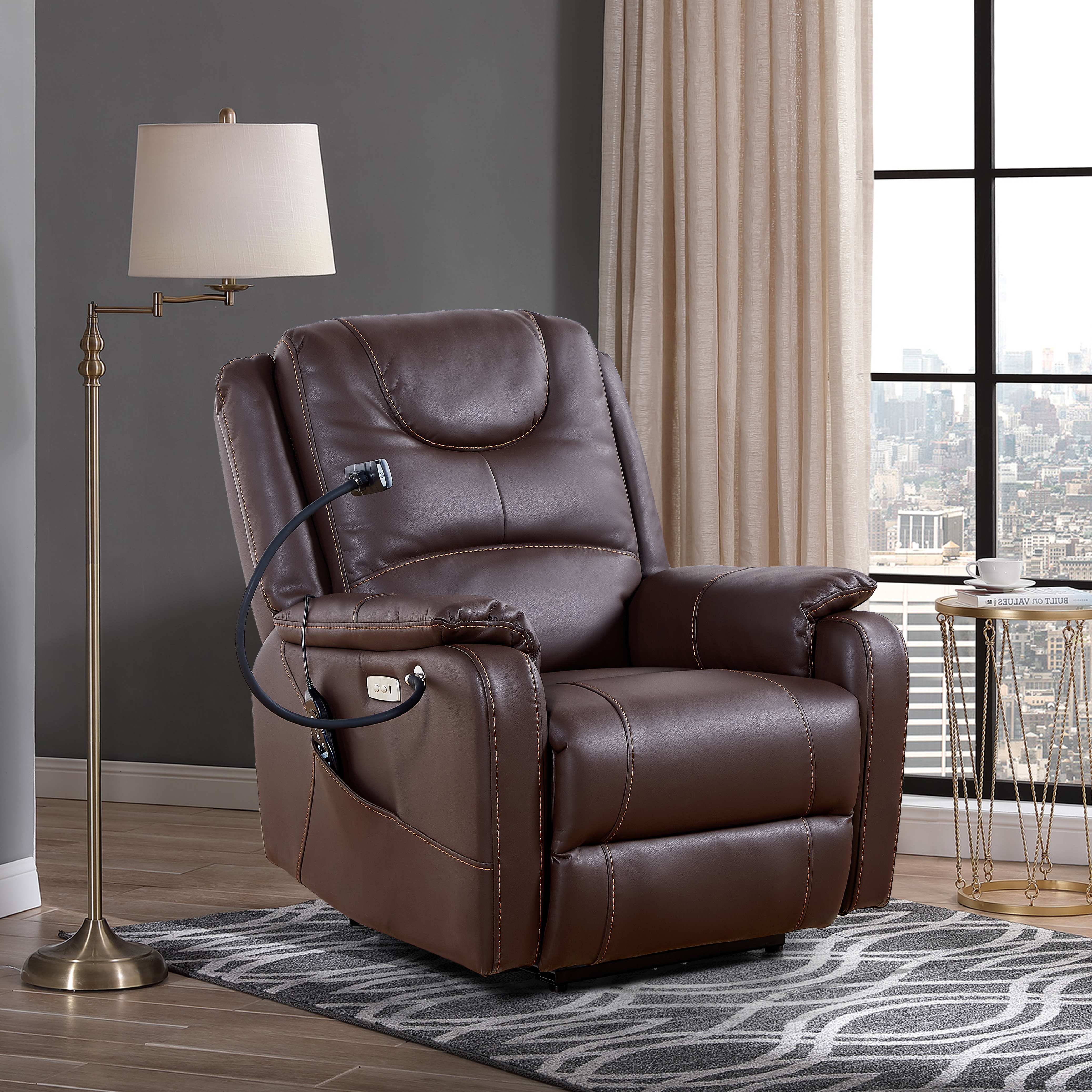 Brown + Bonded Leather