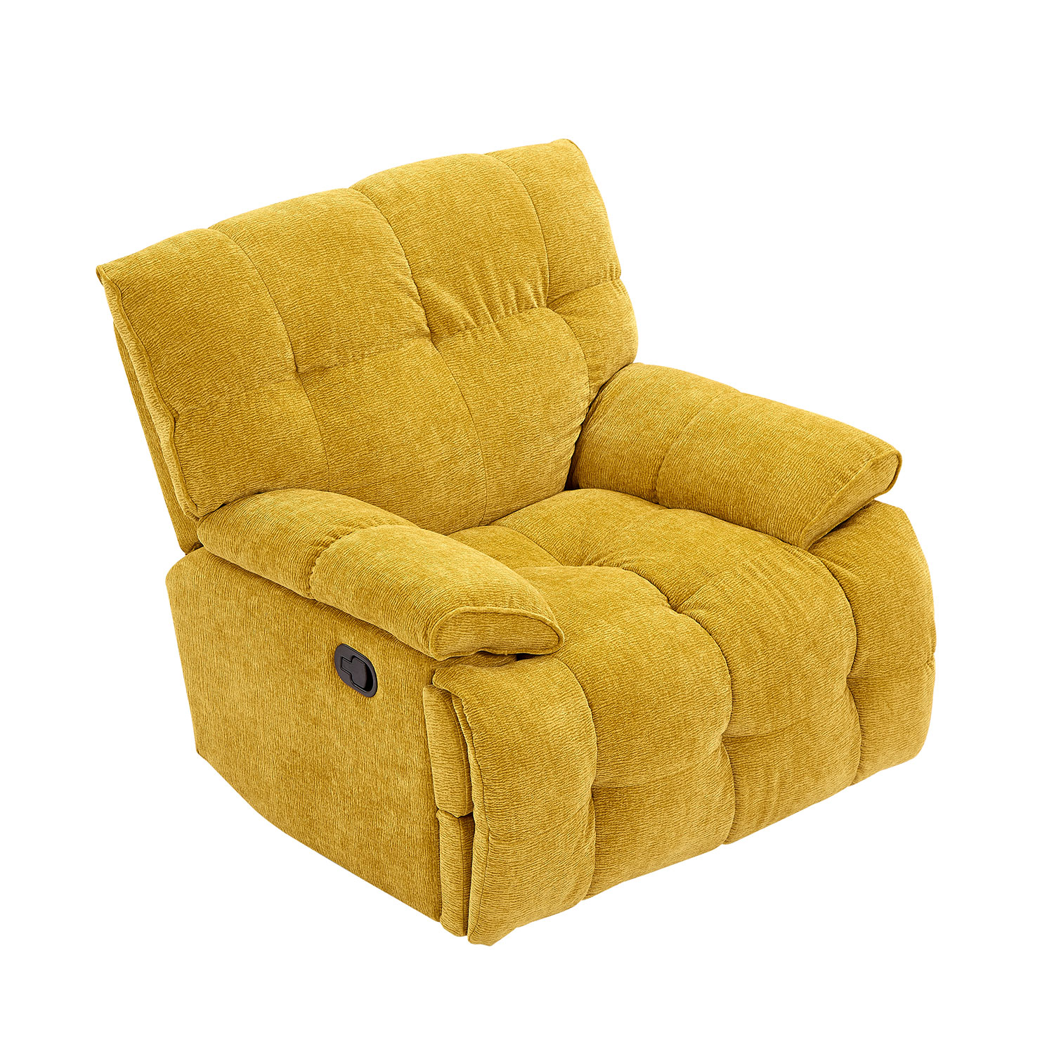 Ergonomic Glider 360 Degree Swivel Chair, Overstuffed Manual Rocking Recliner for Living Room YELLOW