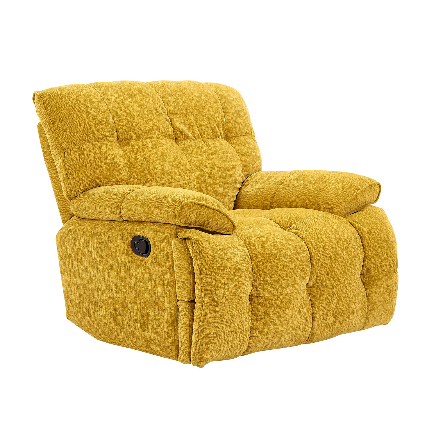 Ergonomic Glider 360 Degree Swivel Chair, Overstuffed Manual Rocking Recliner for Living Room YELLOW