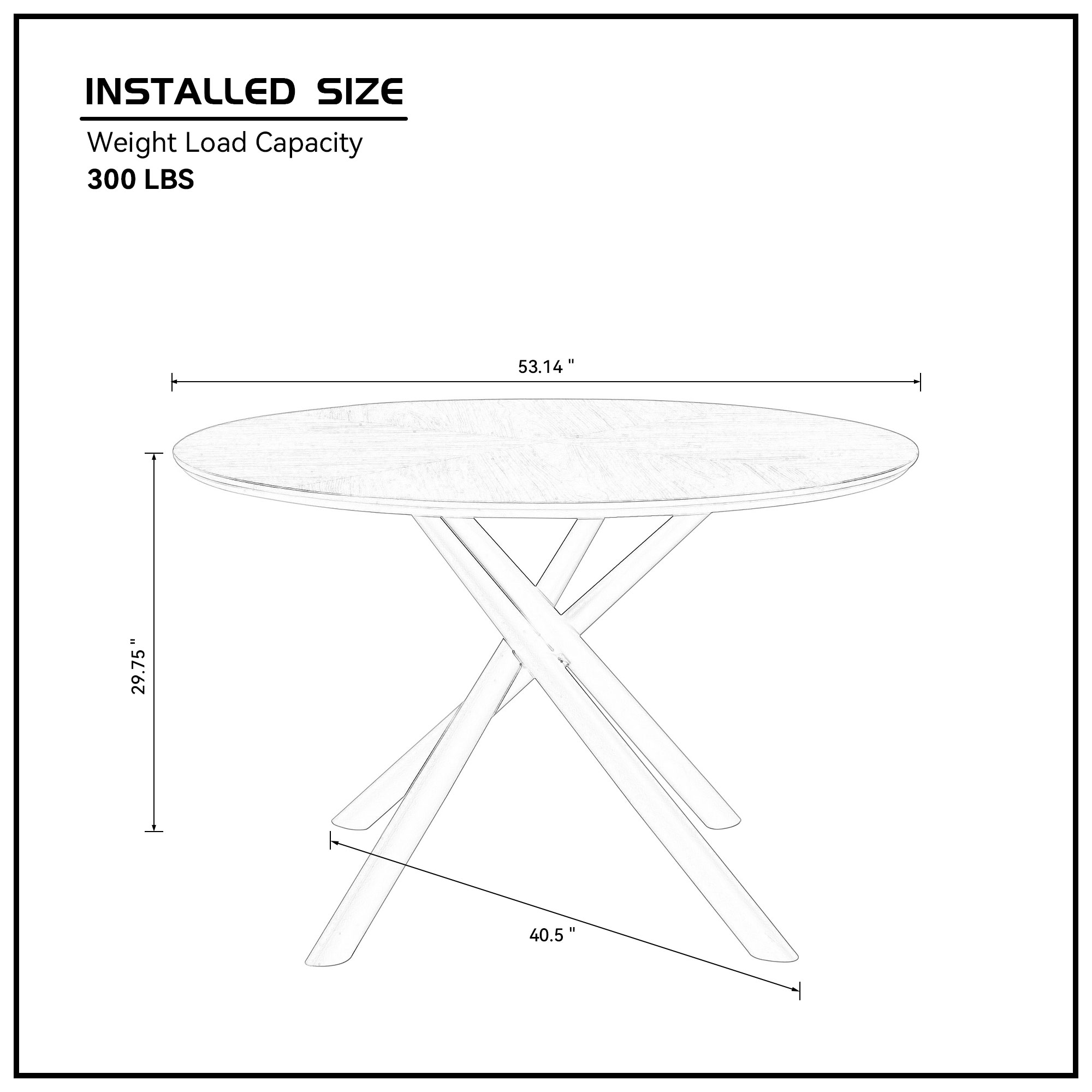 53.14'' Round MDF Coffee Table End Table Short Leisure Tea Table Cross Legs Metal Base, Easy to Assemble,Walnut.