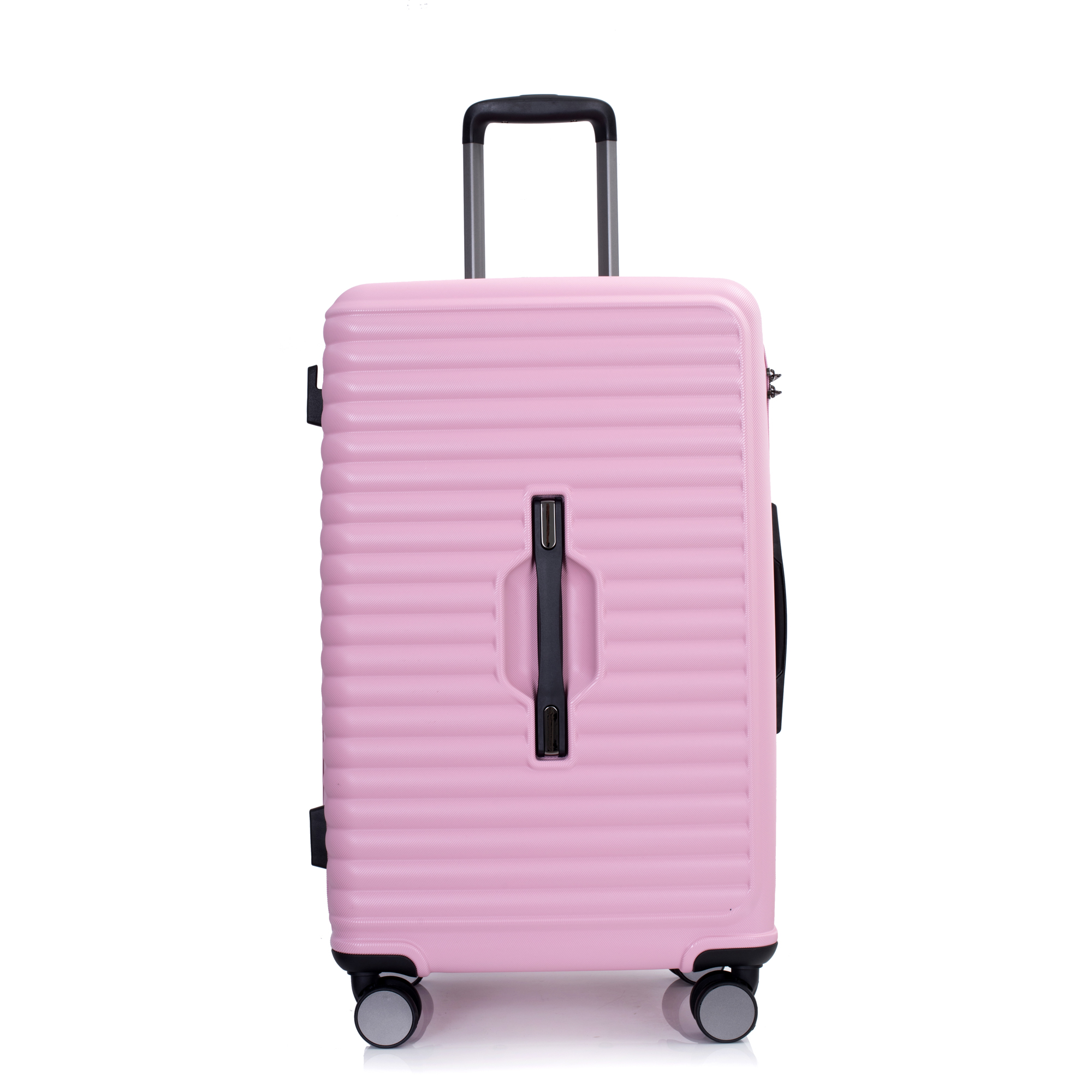 3 Piece Luggage Sets PC+ABS Lightweight Suitcase with Two Hooks, 360° Double Spinner Wheels, TSA Lock, (21/25/29) Pink